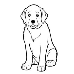 Expressieve Golden Retriever Tekening