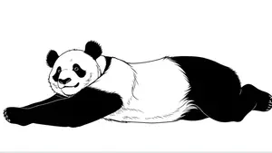 Slapende Panda Kleurplaat