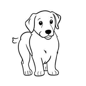 Golden Retriever Kleurplaat
