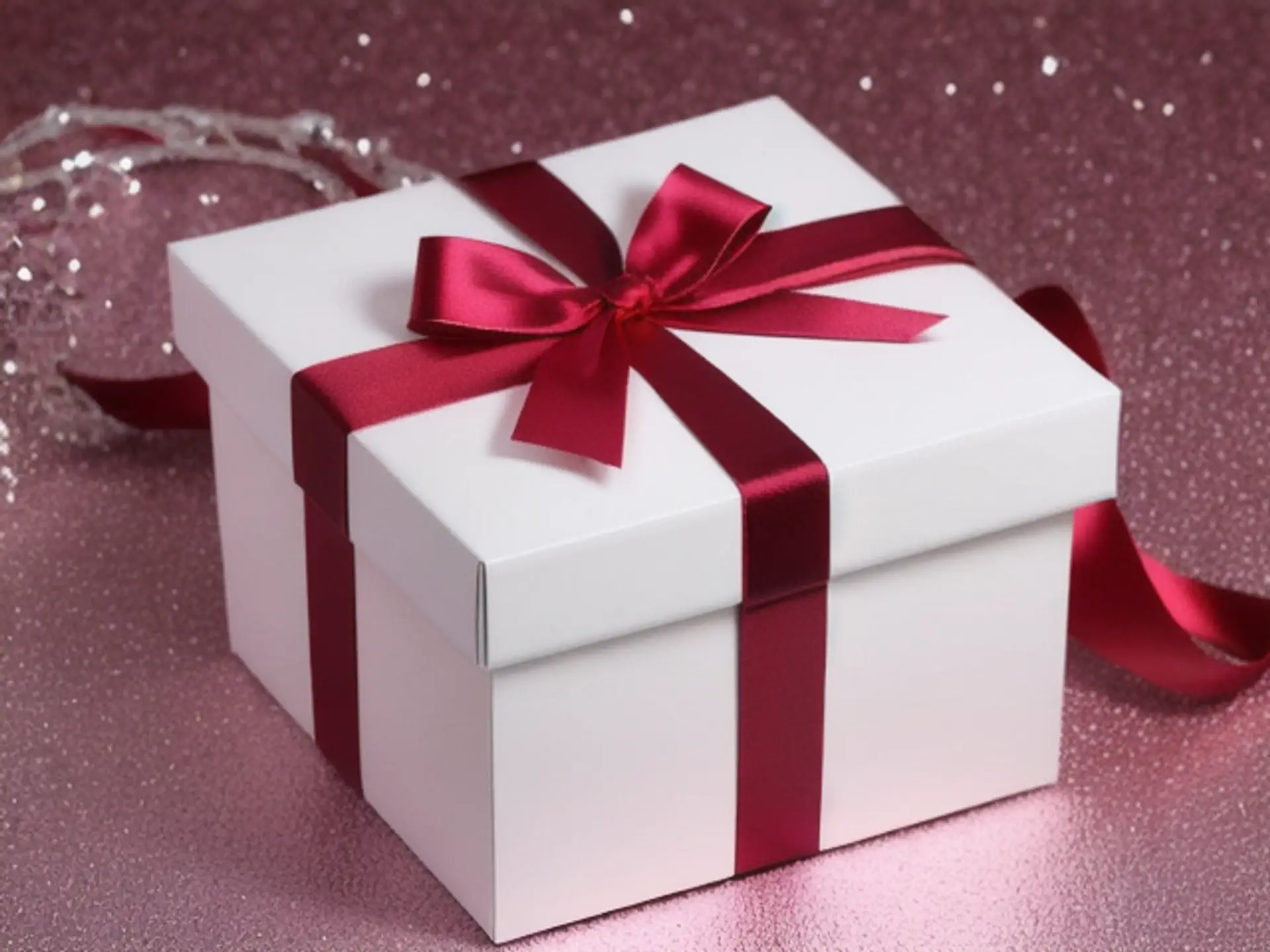 Elegante witte geschenkdoos met stijlvolle rode strik