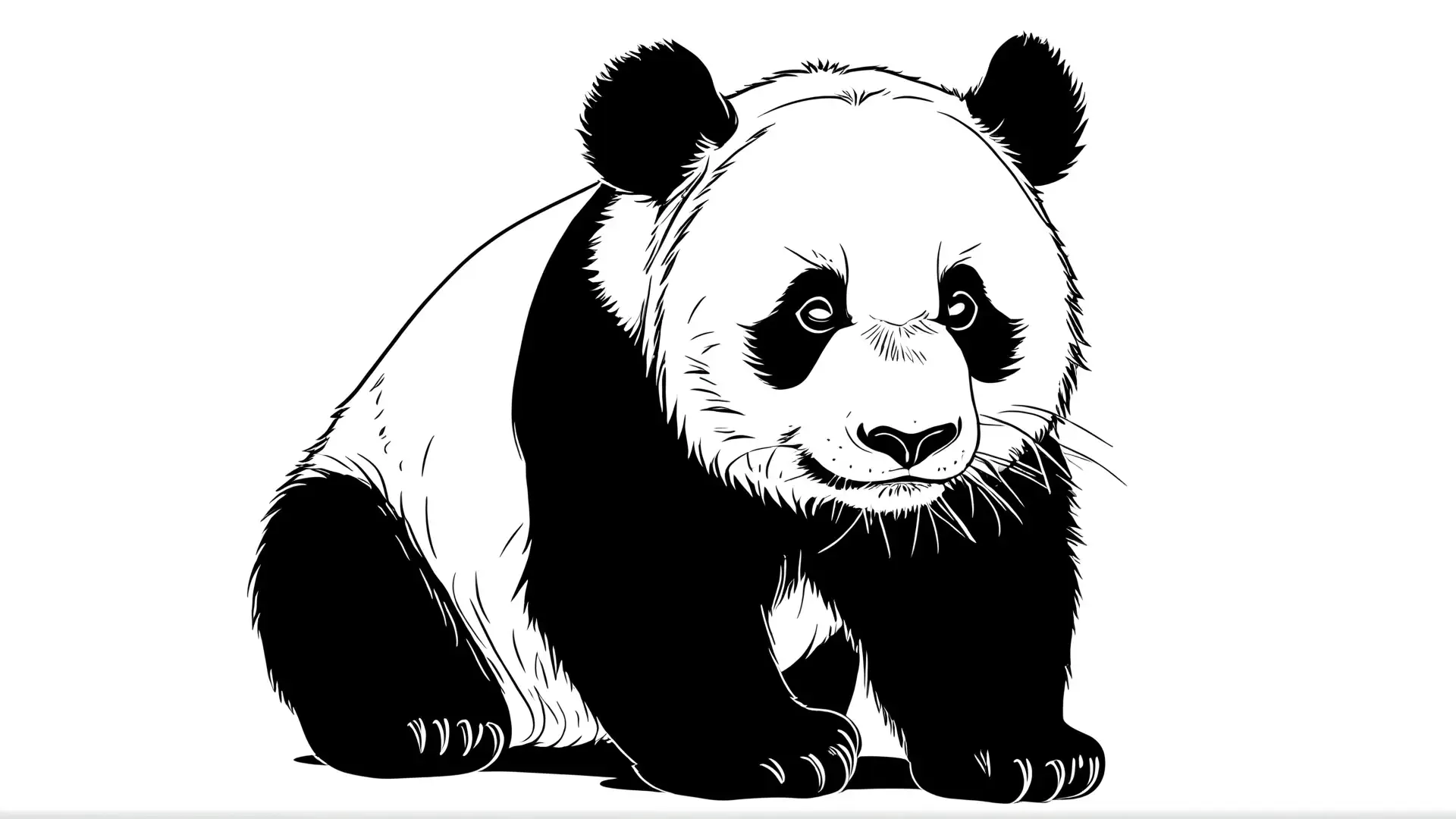 Realistische Panda Kleurplaat