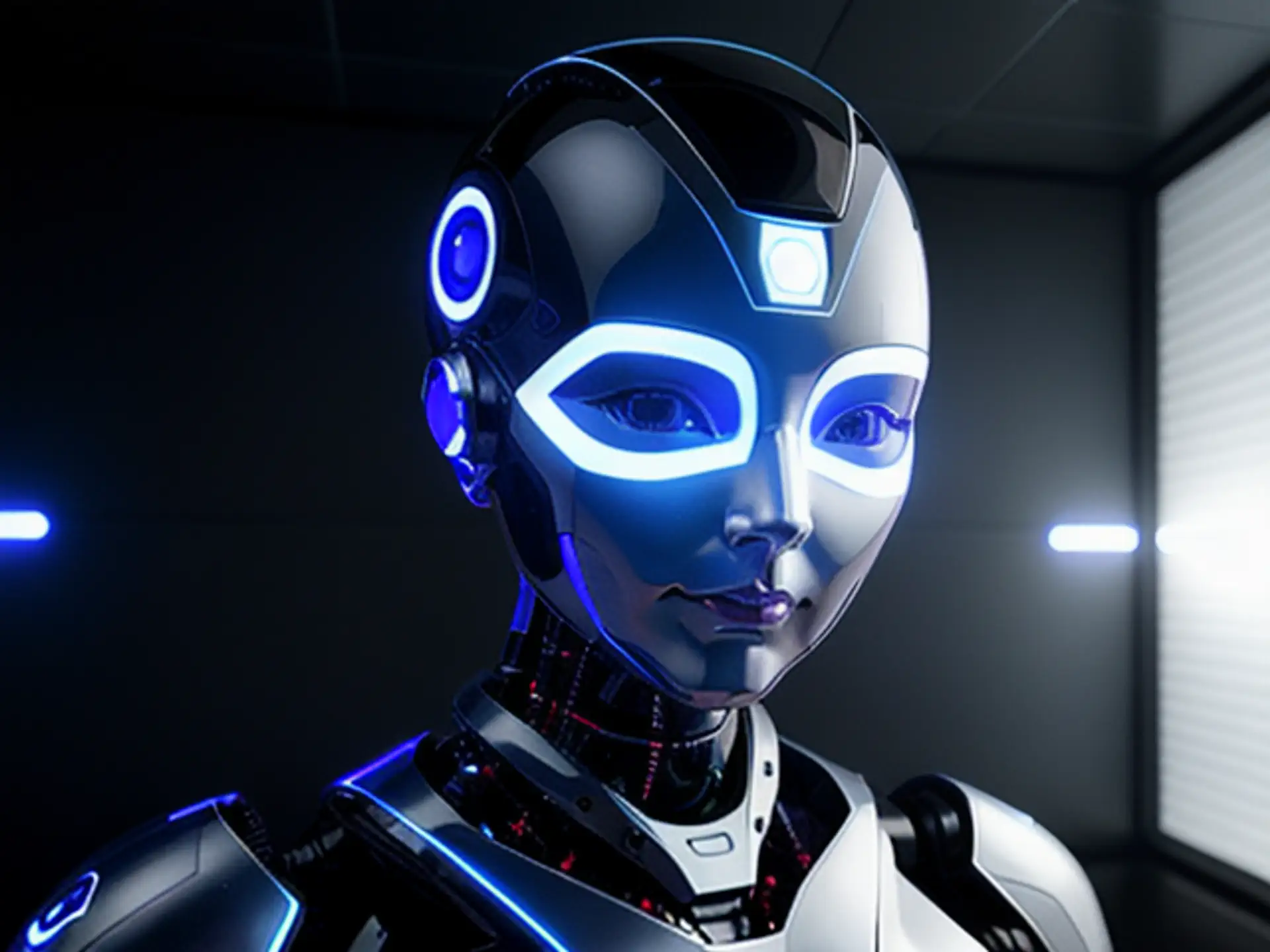 Futuristische robot met strakke technologie