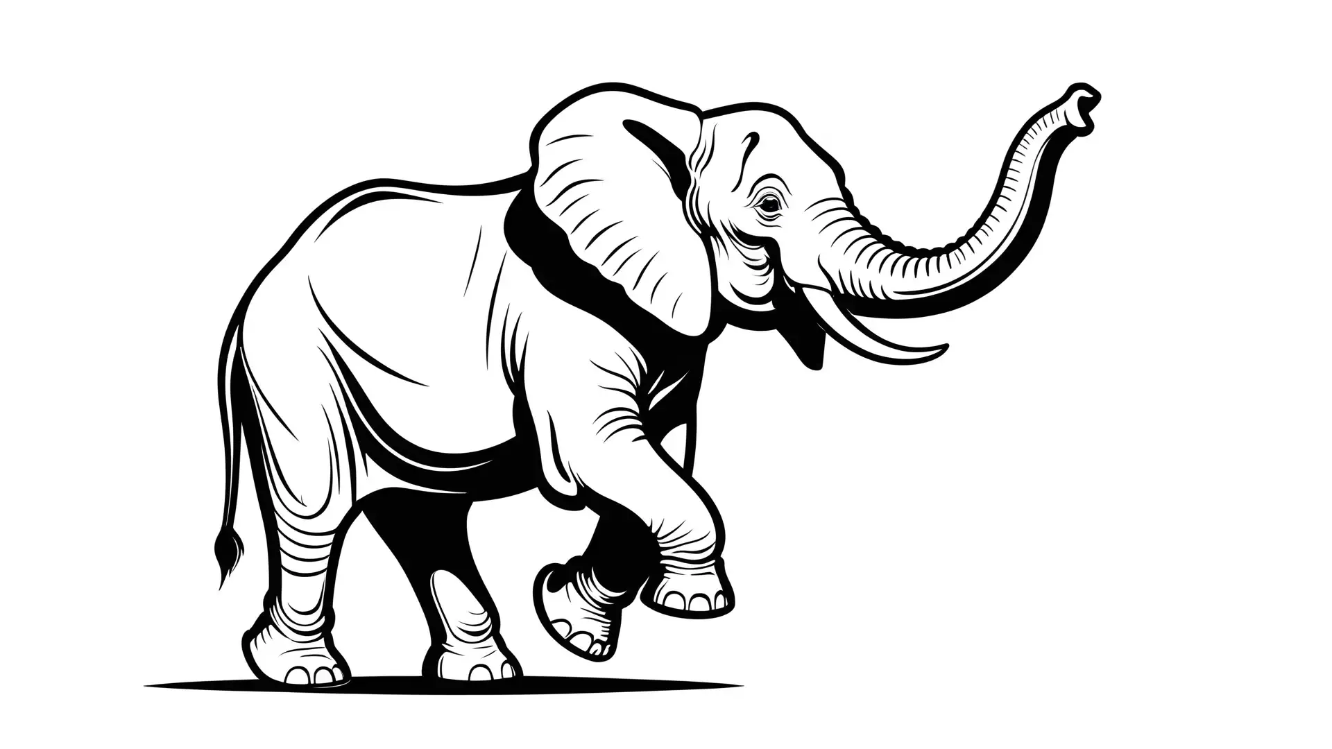 Olifant Kleurplaat Zwart Wit