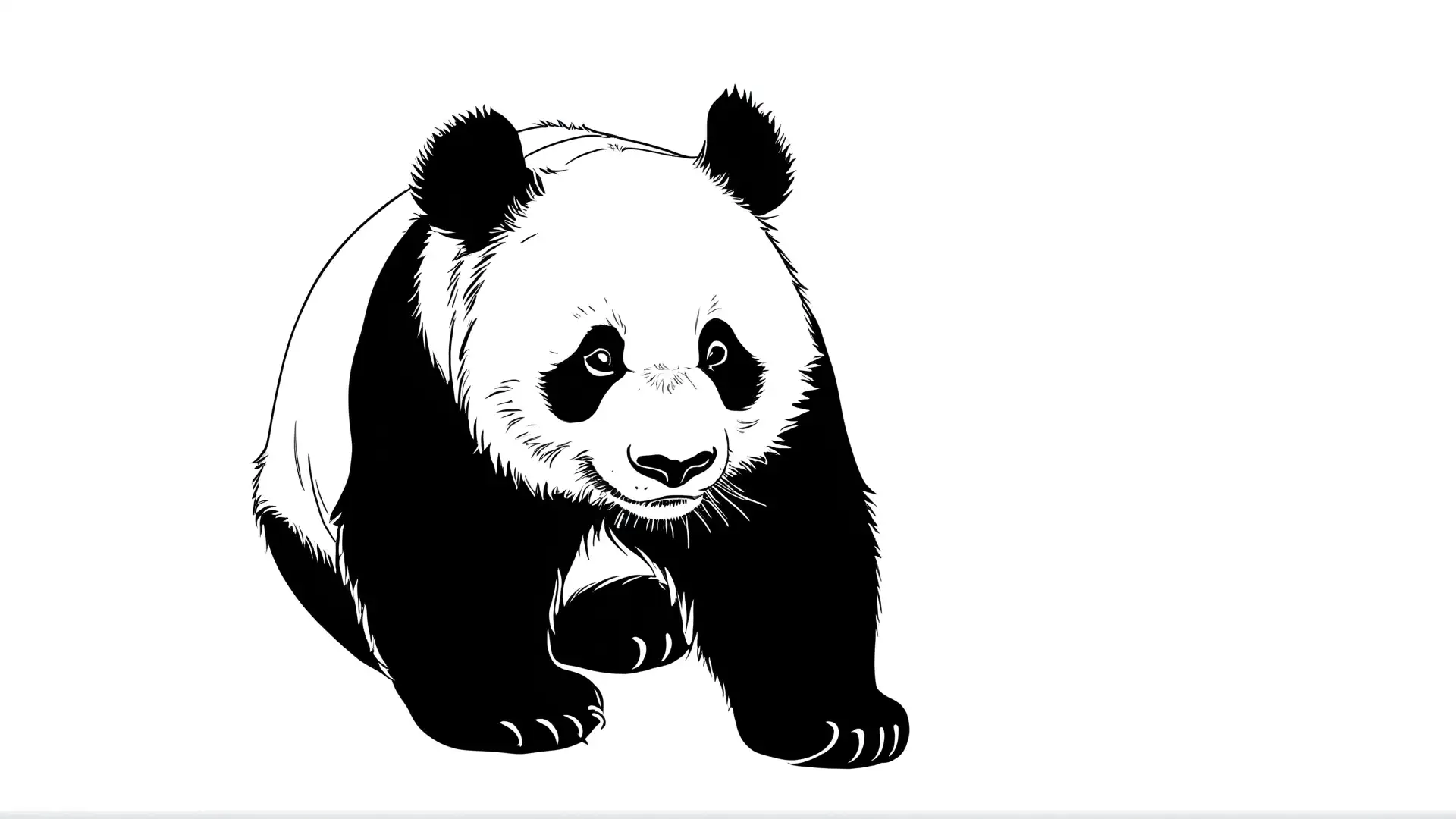 Schattige Zittende Panda Kleurplaat