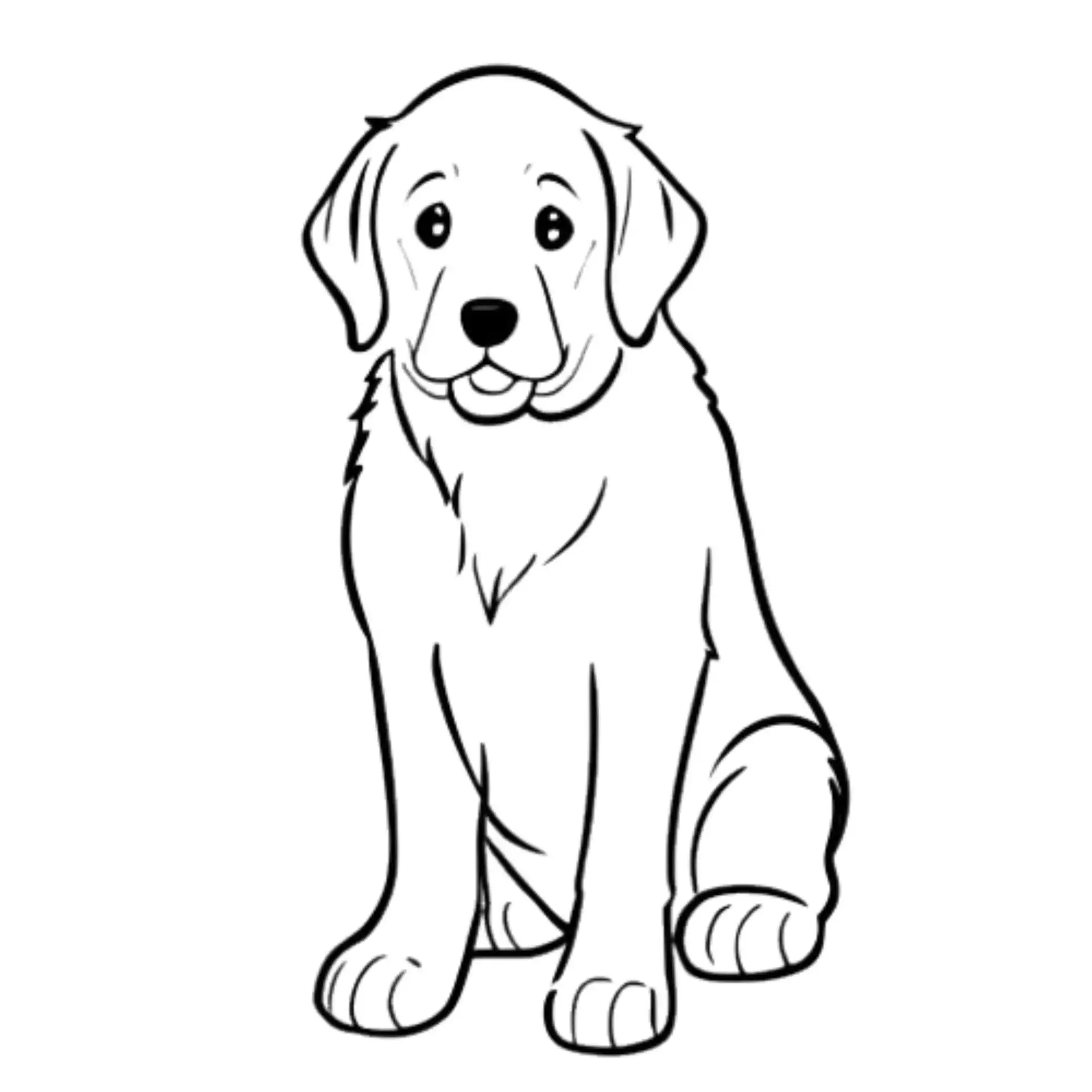 Expressieve Golden Retriever Tekening