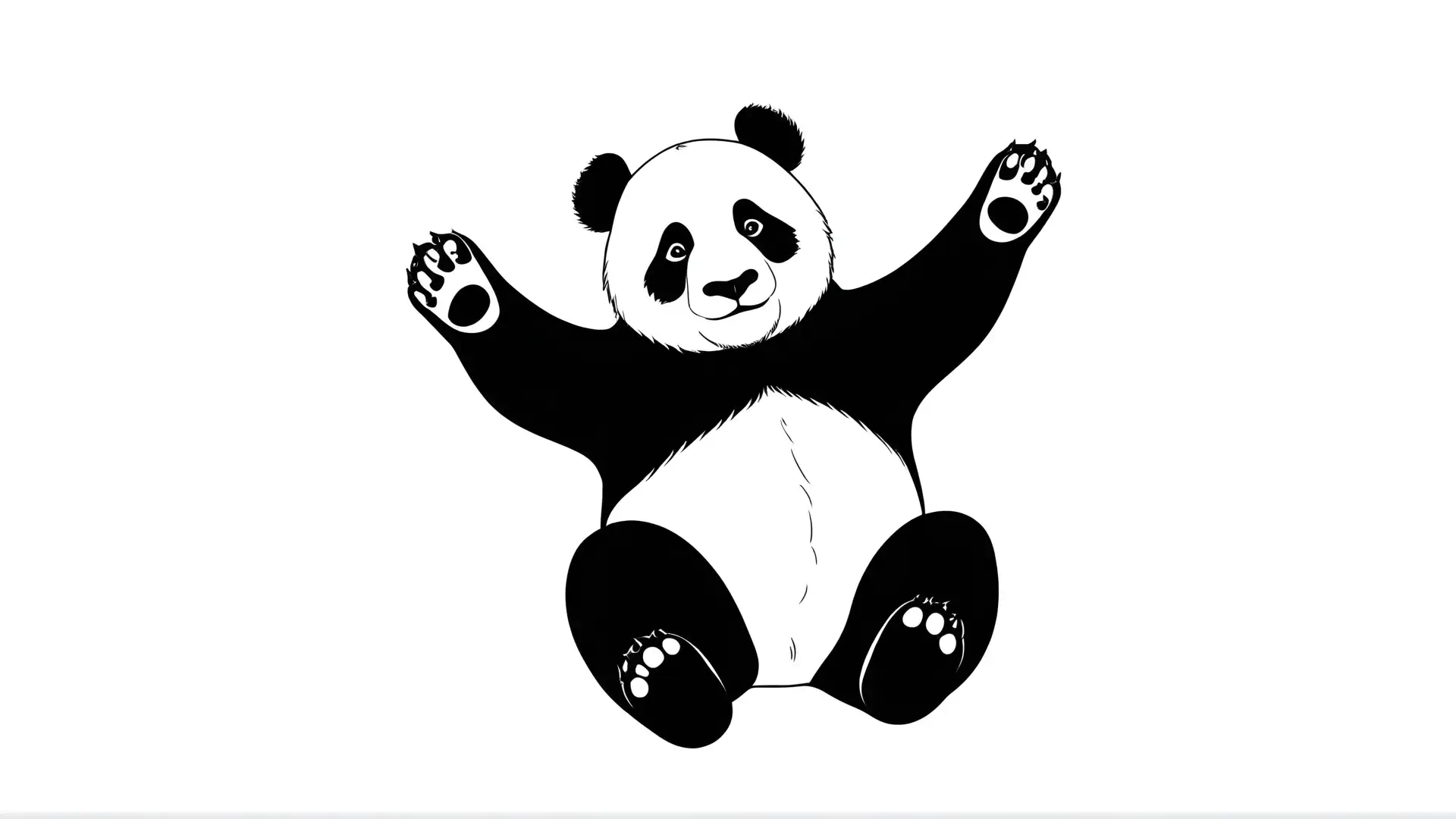 Juichende Panda Kleurplaat