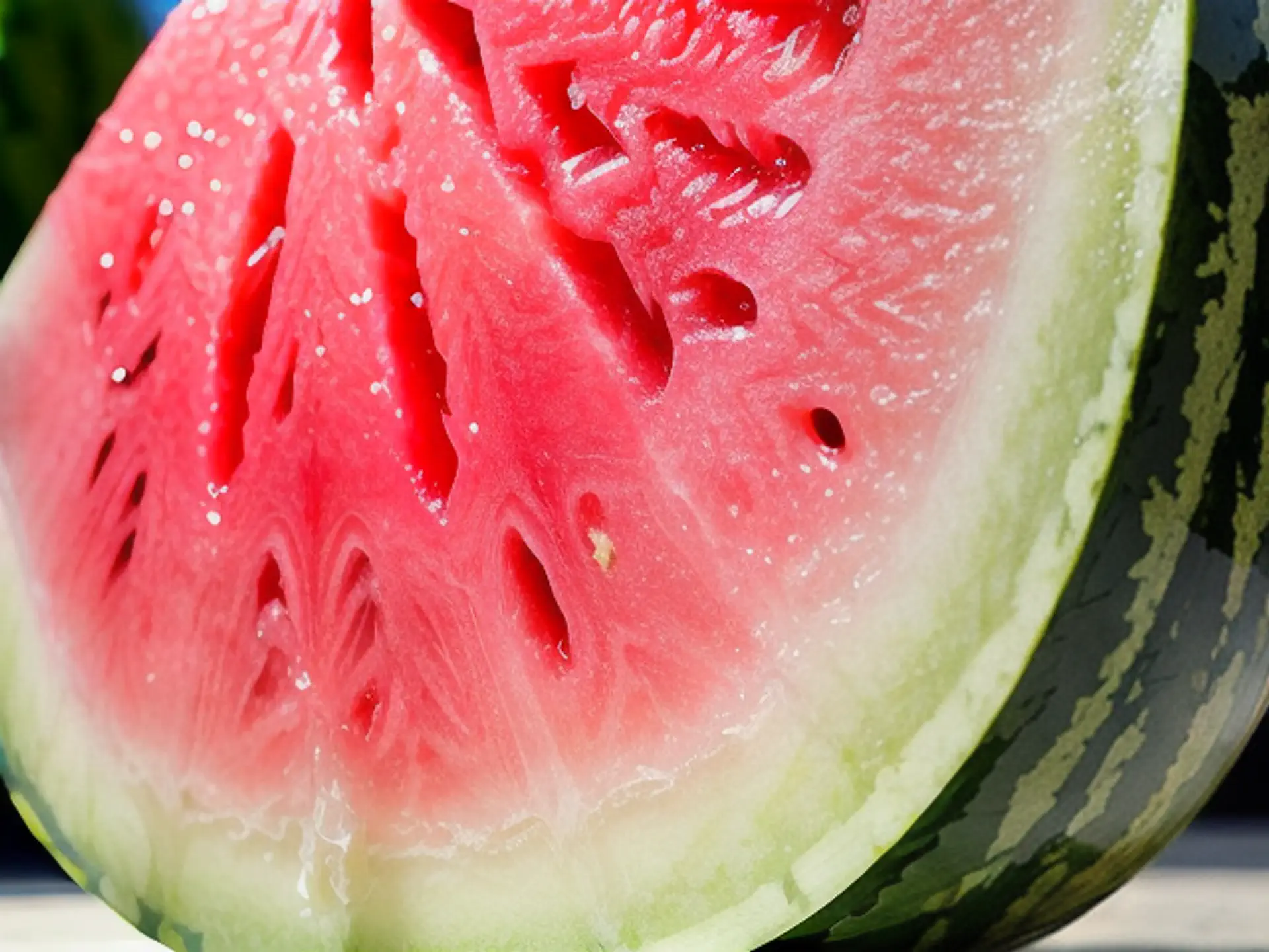 Sappige watermeloen close-up met verse rode binnenkant en groene schil