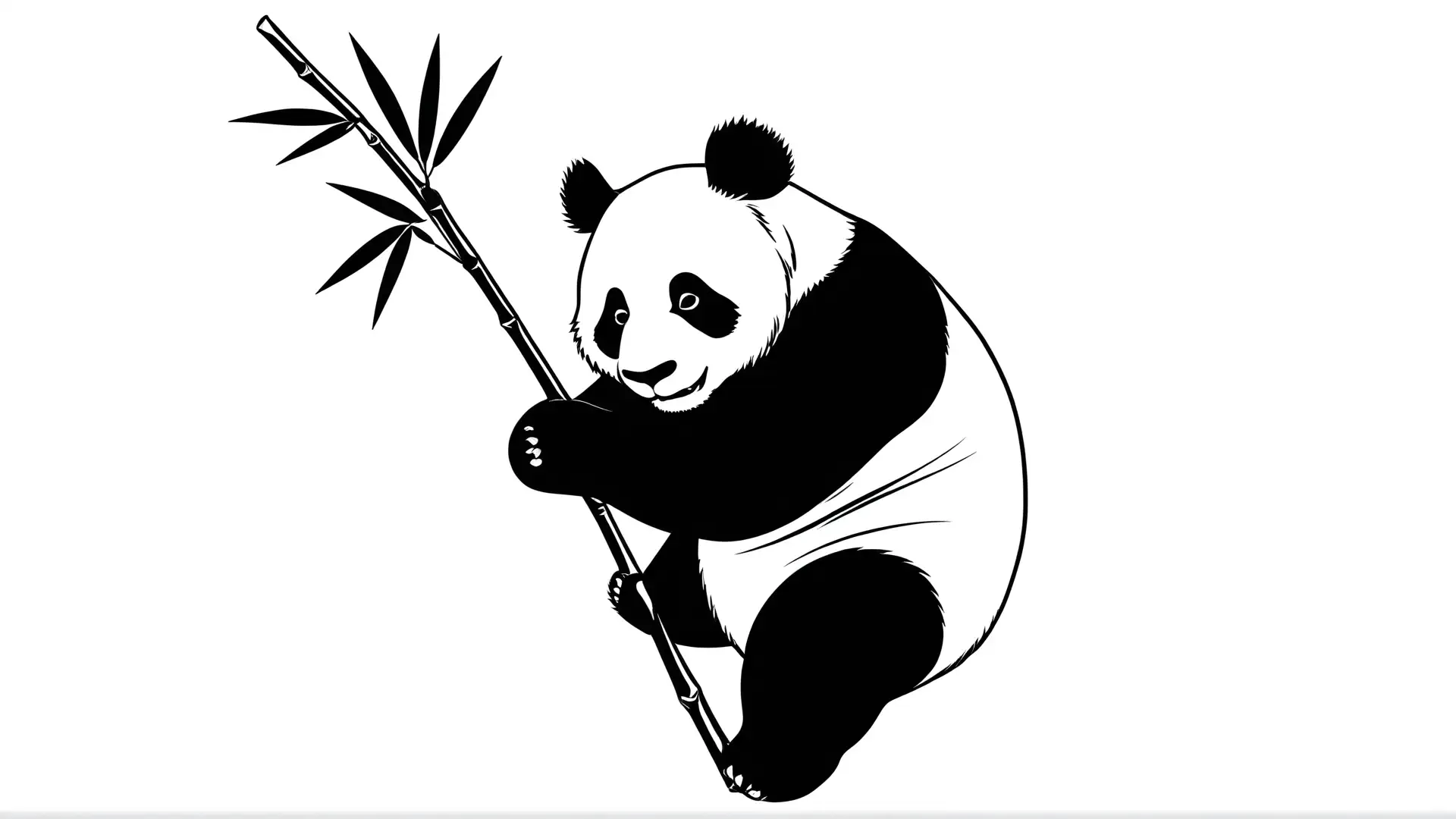 Panda Knuffelt Bamboe Kleurplaat