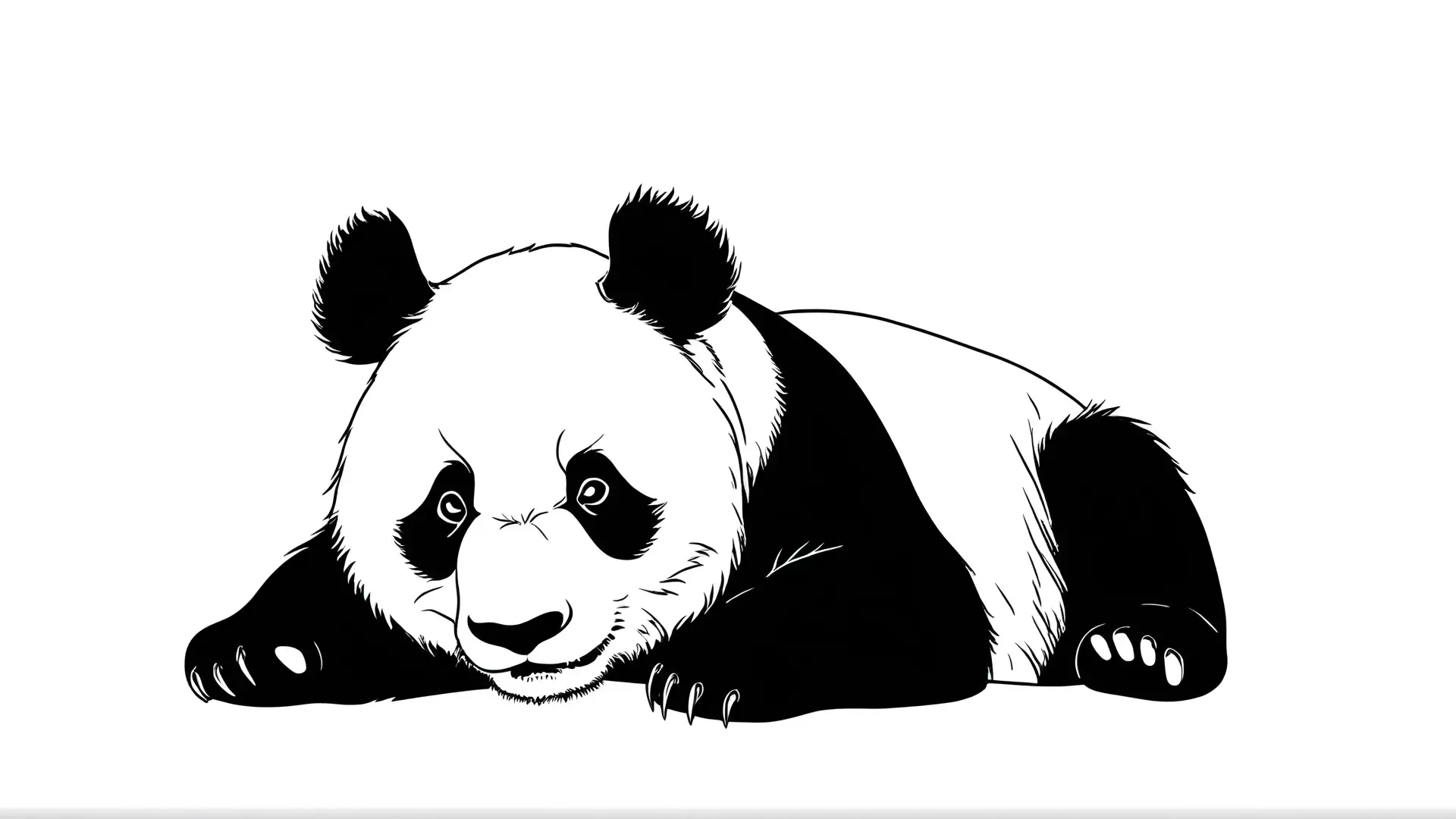 Rustende Panda Kleurplaat met Vrolijke Uitdrukking voor Kinderen