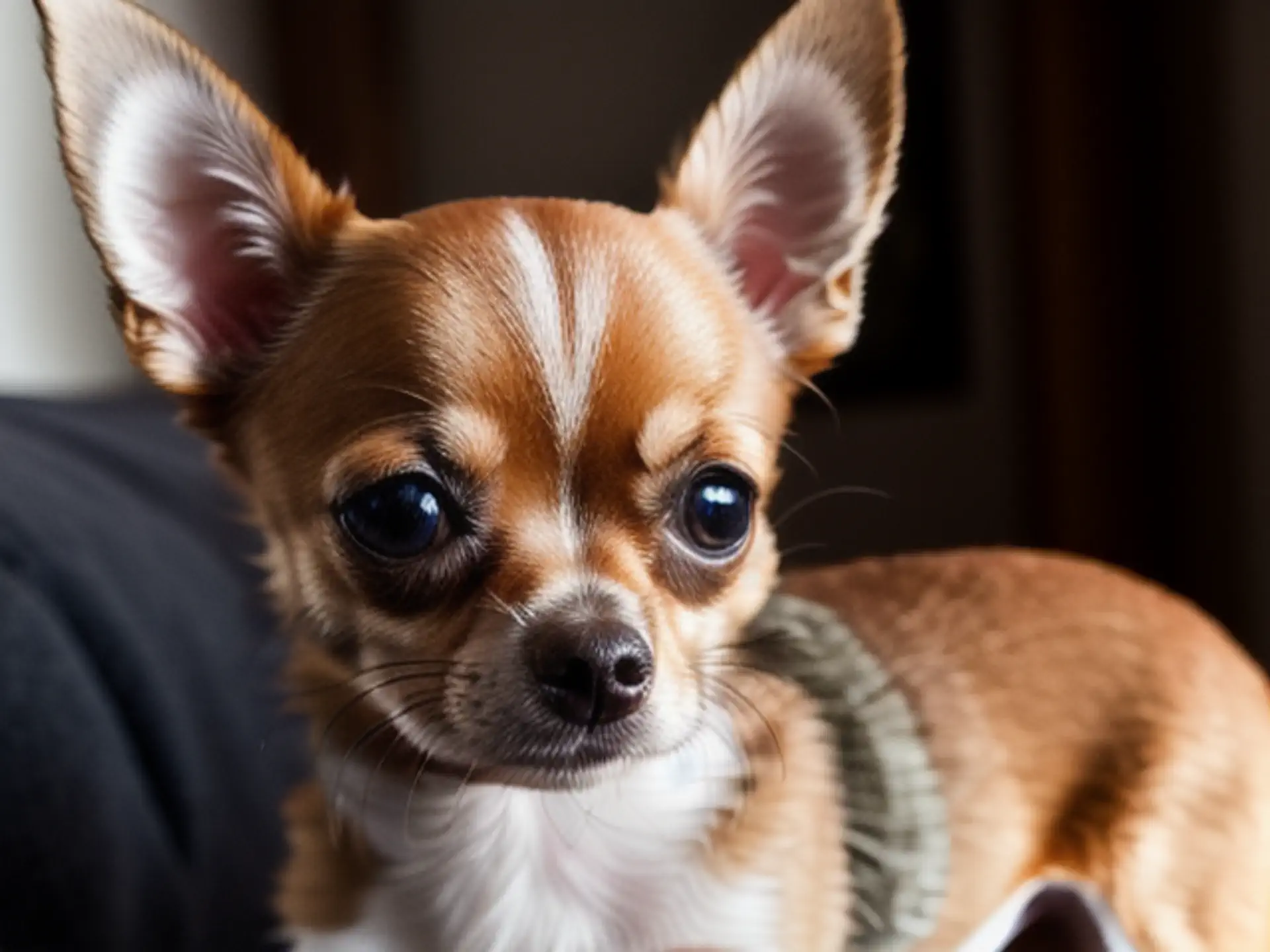 Schattige Chihuahua puppy close-up portret met expressieve ogen