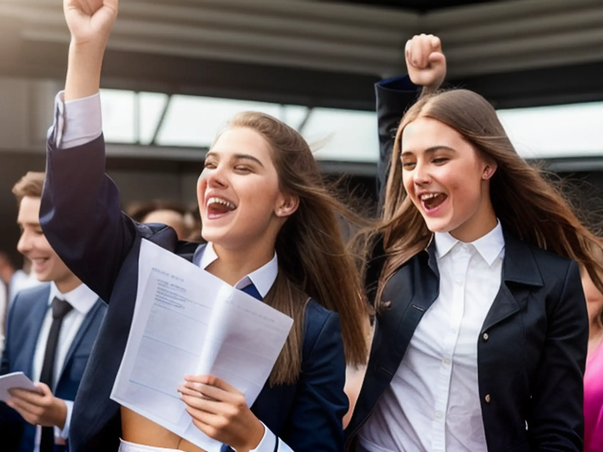 Uitbundige vreugde bij diploma-uitreiking hogeschool studenten