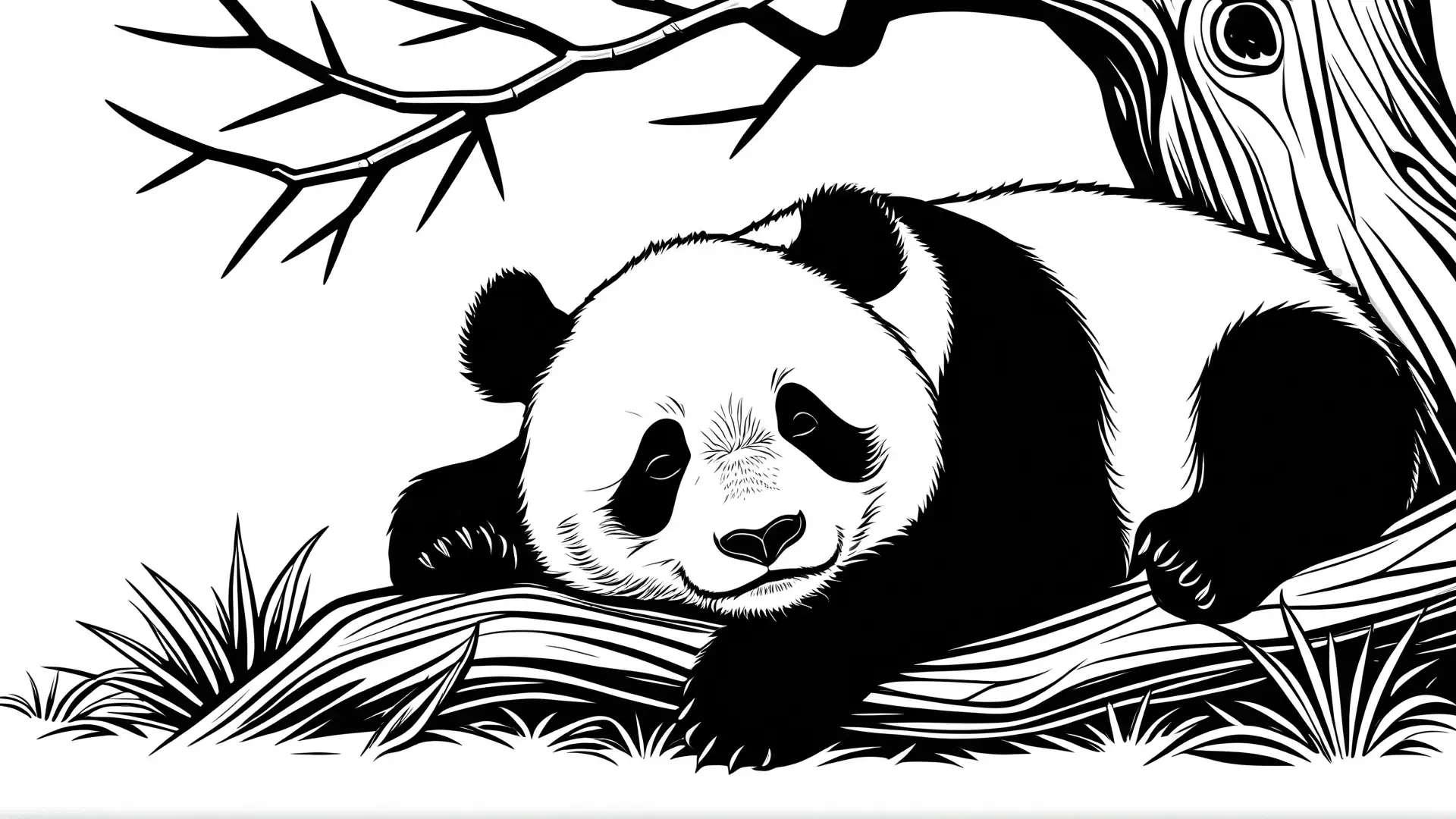 Panda in Natuurlijke Habitat Kleurplaat