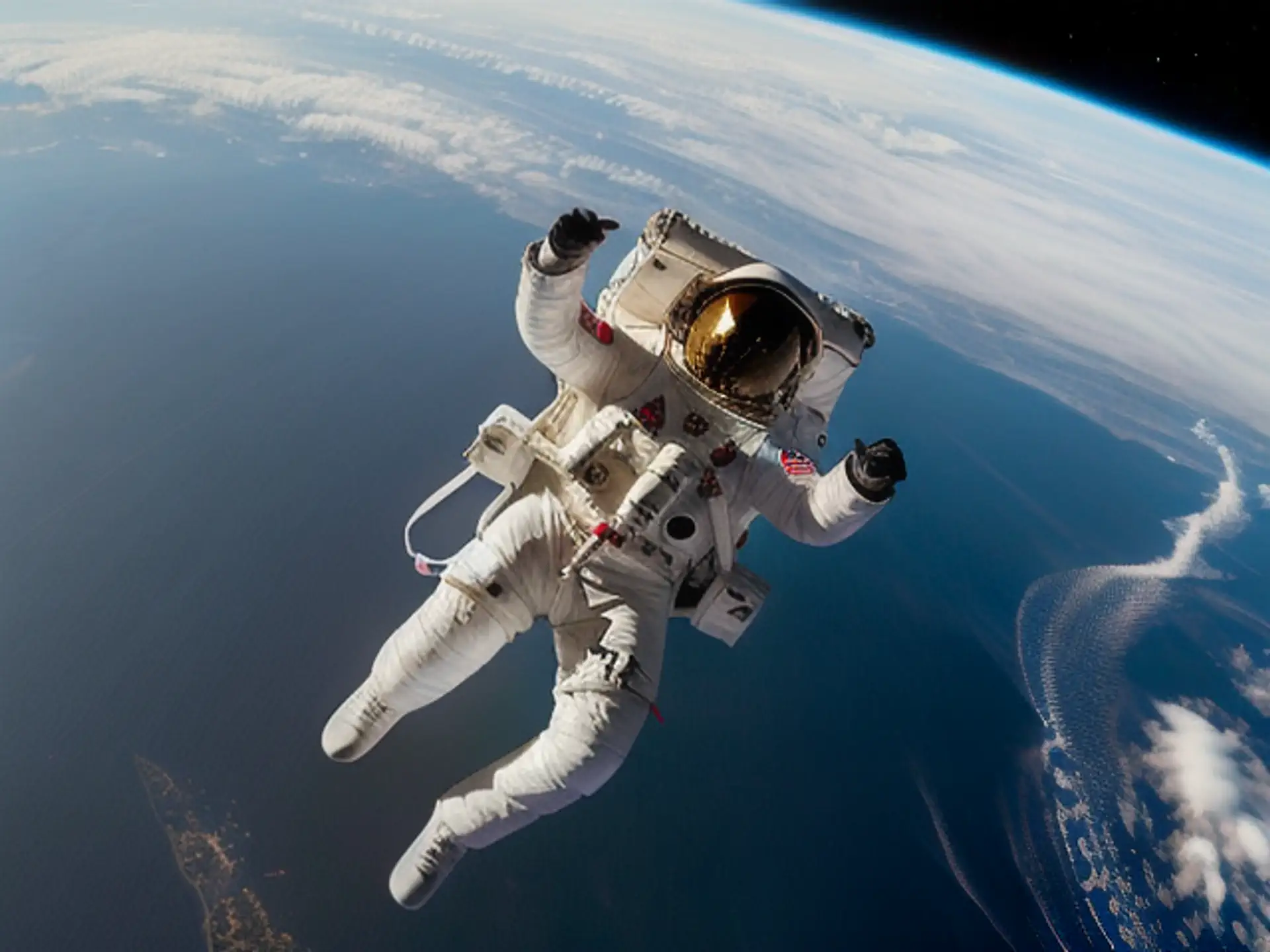 Astronaut in perfecte compositie
