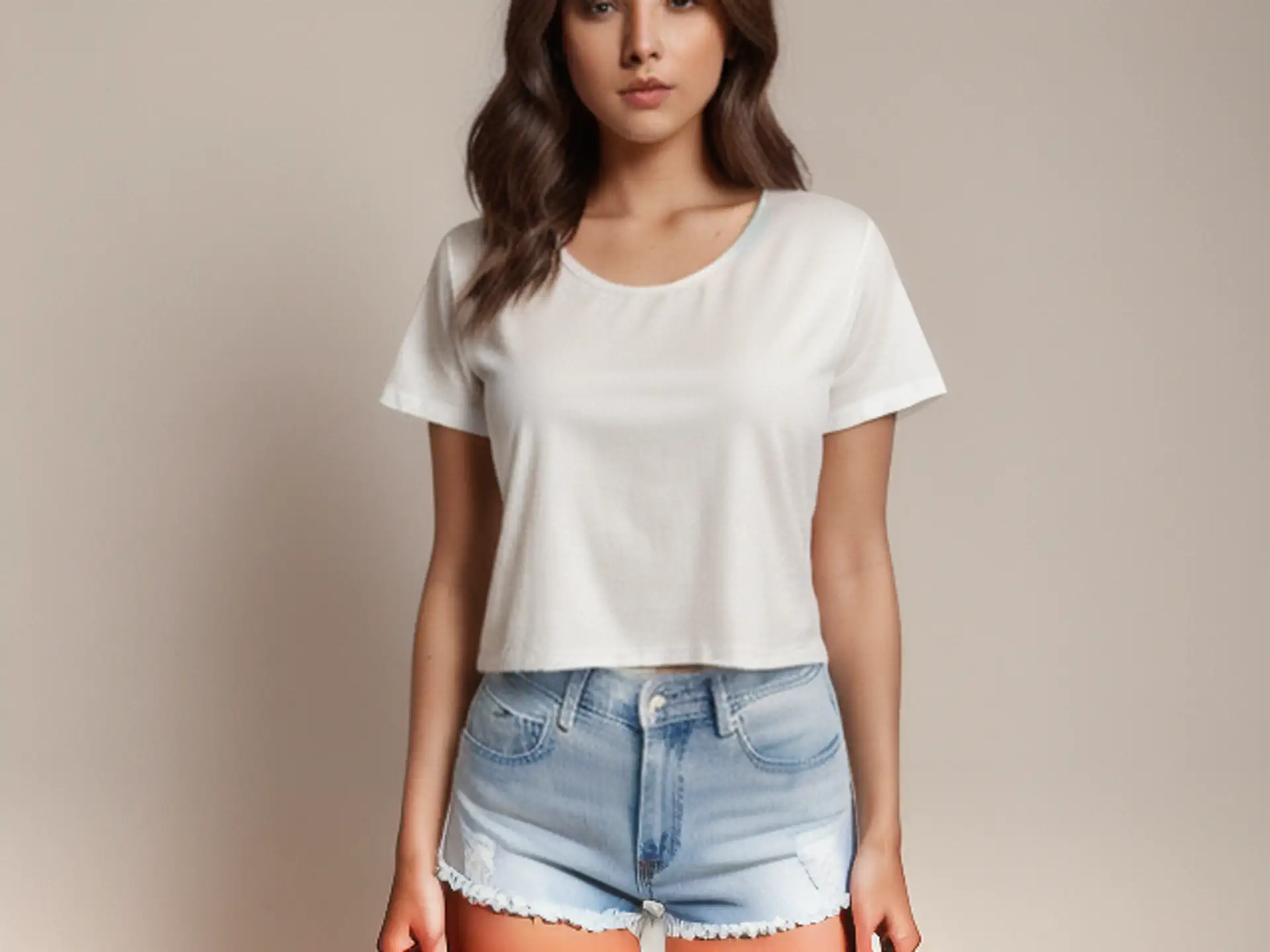 Casual zomeroutfit met wit t-shirt en vintage denim shorts