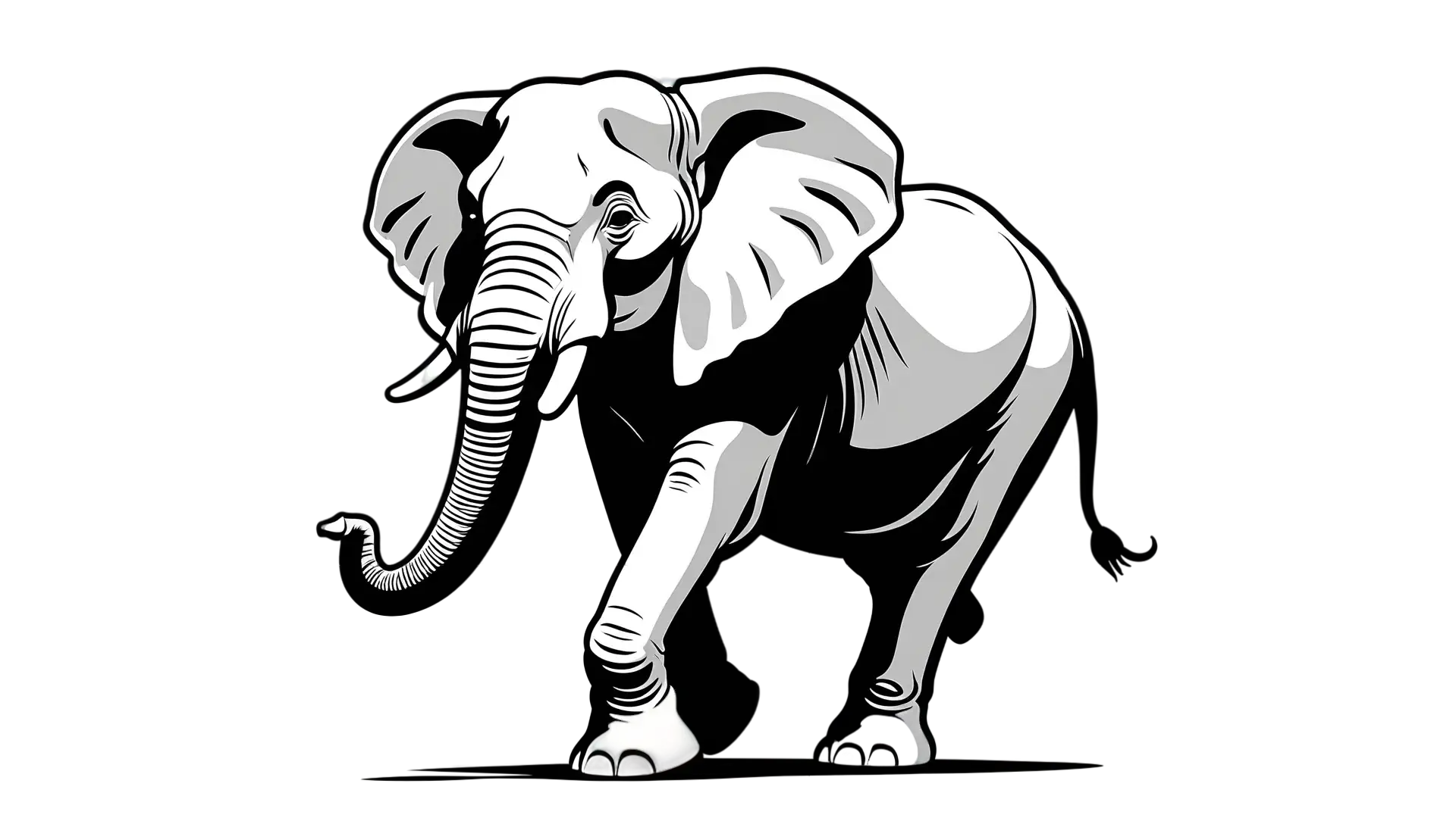 Olifant Kleurplaat Lopend
