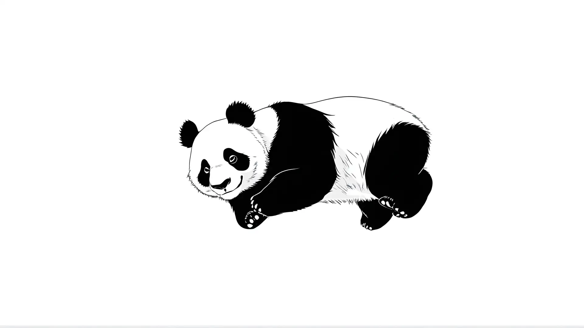 Strekkende Panda Kleurplaat