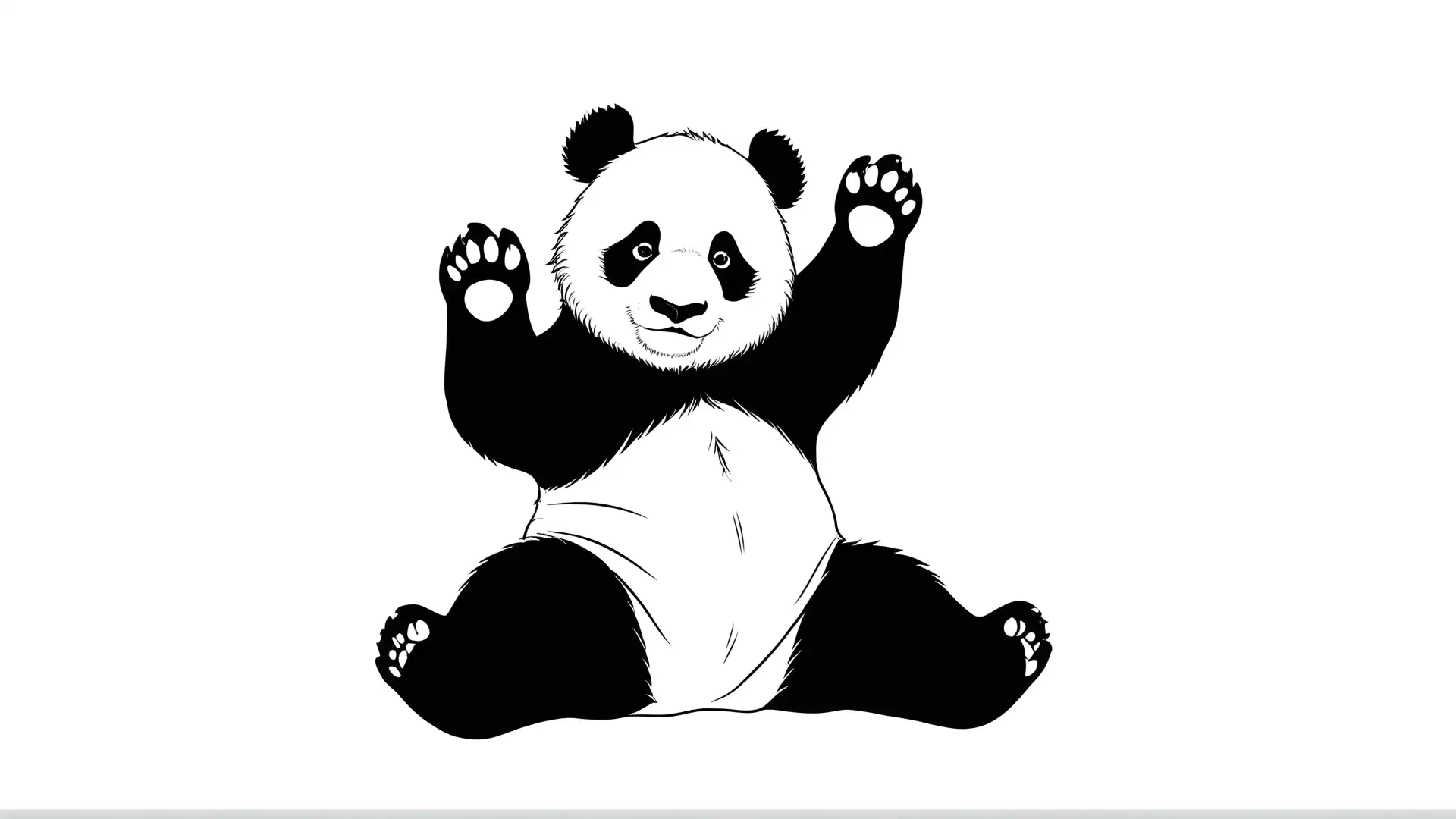 Zwaaiende Panda Kleurplaat