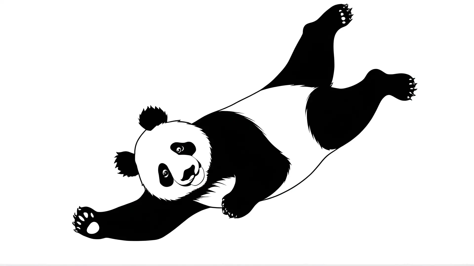 Rollende Panda Kleurplaat
