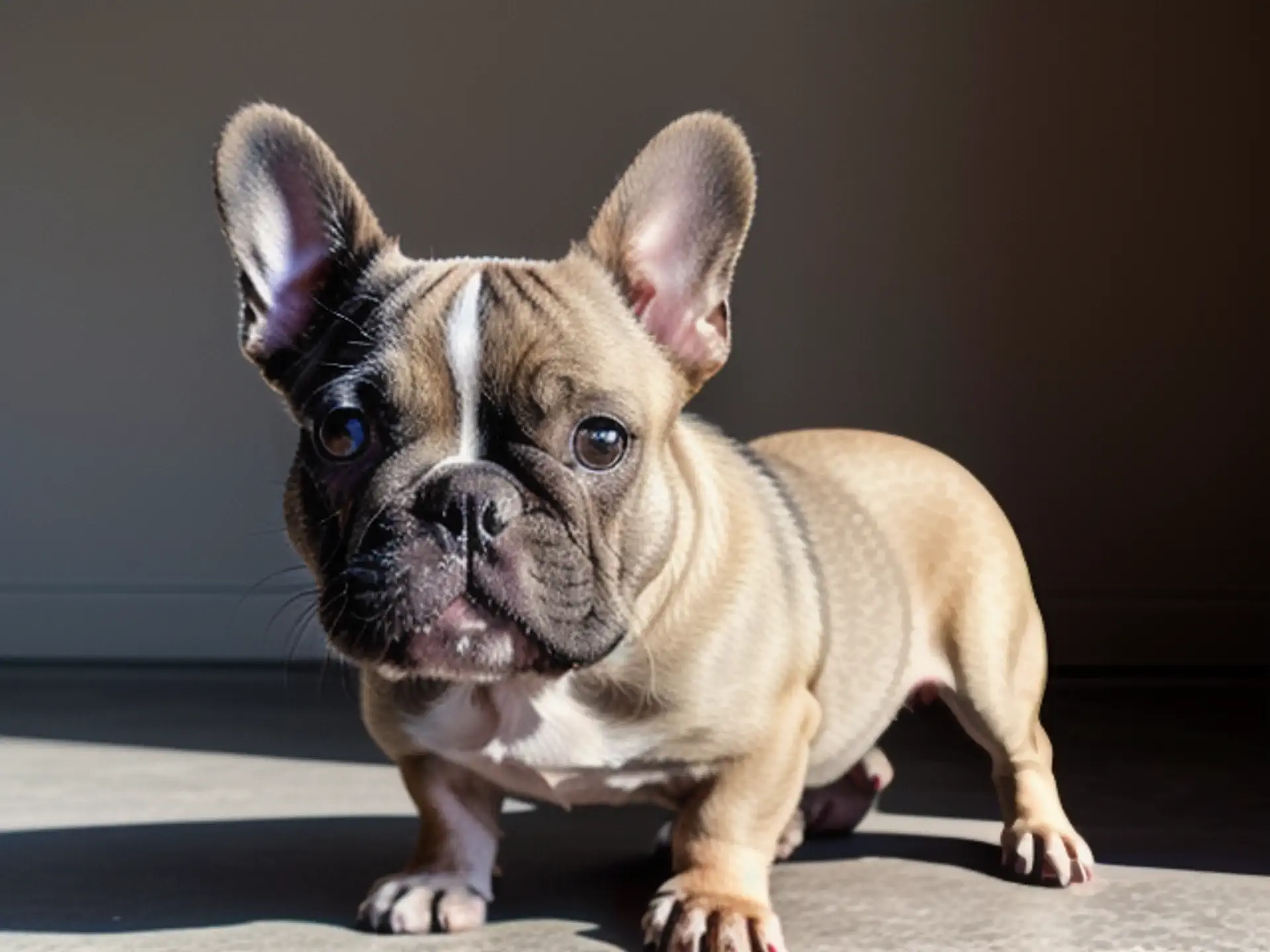 Franse Bulldog puppy in natuurlijk licht - karakteristiek portret