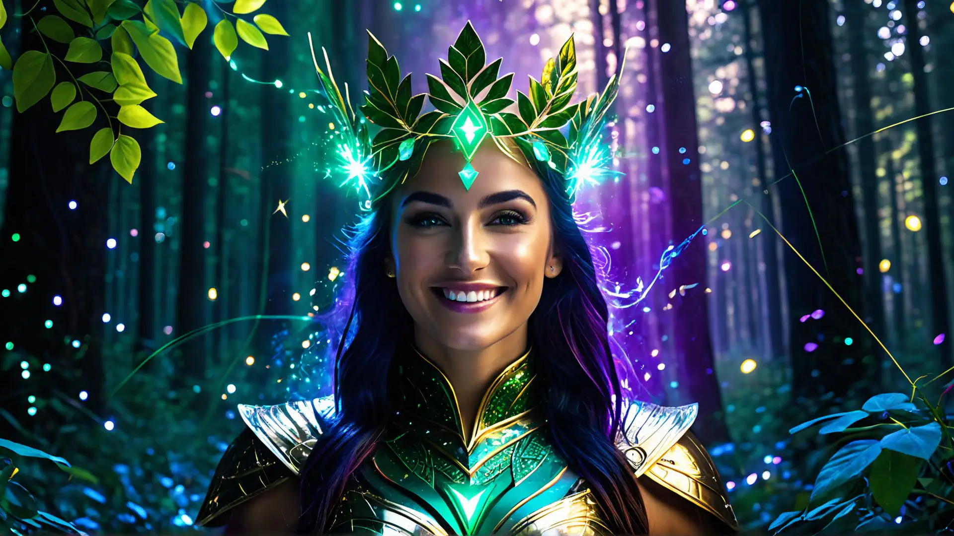 Magische fantasie portret in betoverd bos met mysterieuze