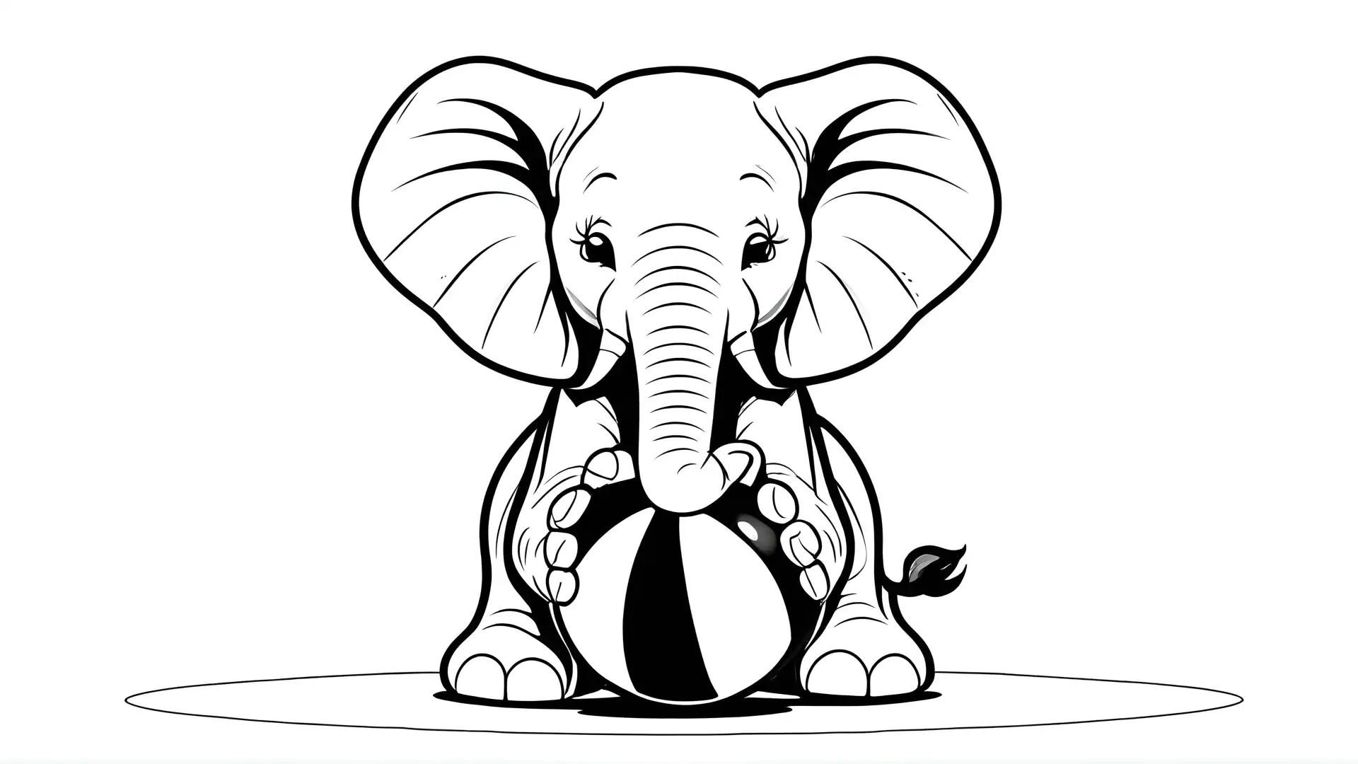 Baby Olifant Kleurplaat Met Bal