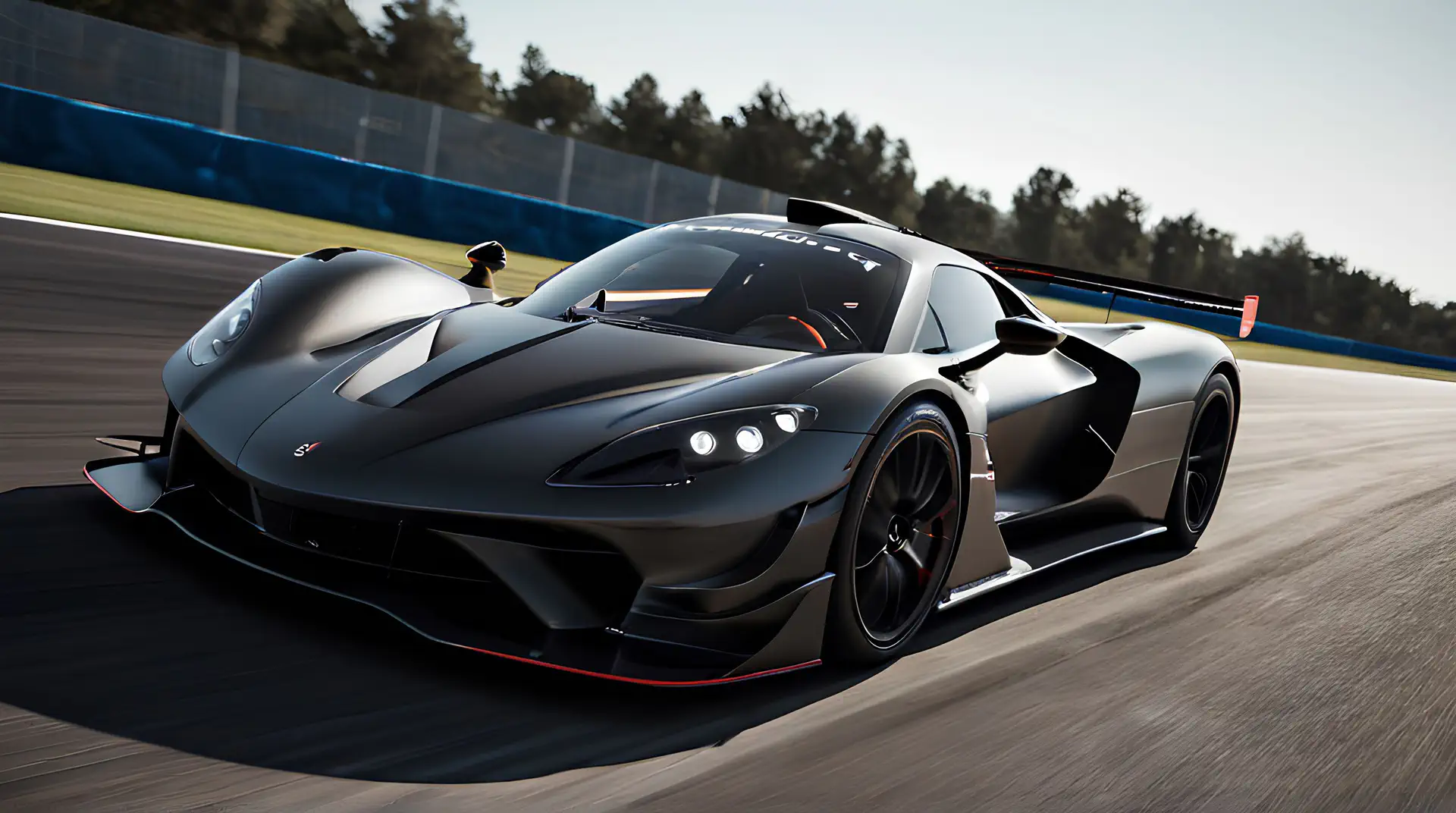 Zwarte Racewagen op Circuit 4K Wallpaper