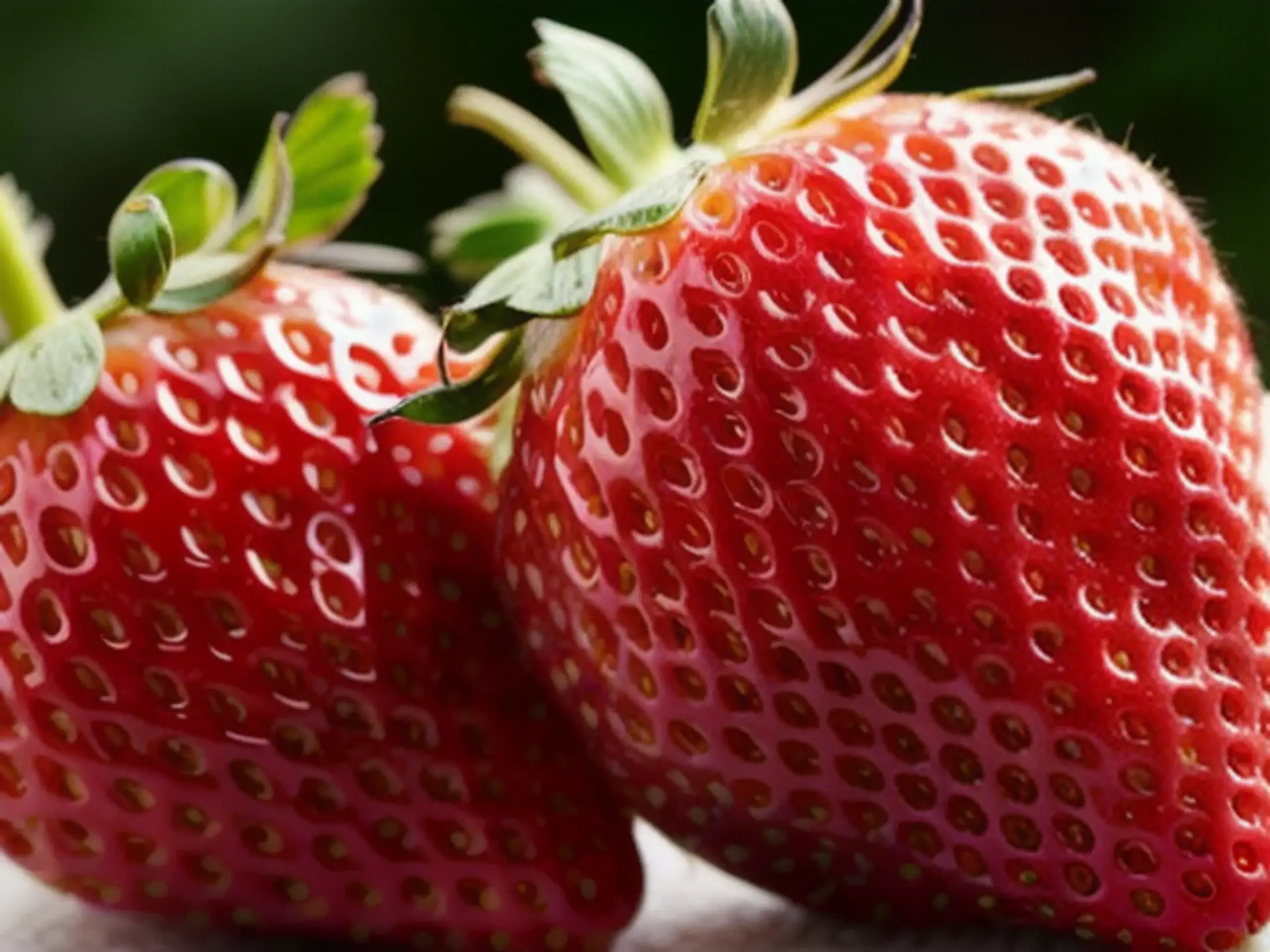 Sappige rode aardbeien in close-up met perfecte textuur en glans