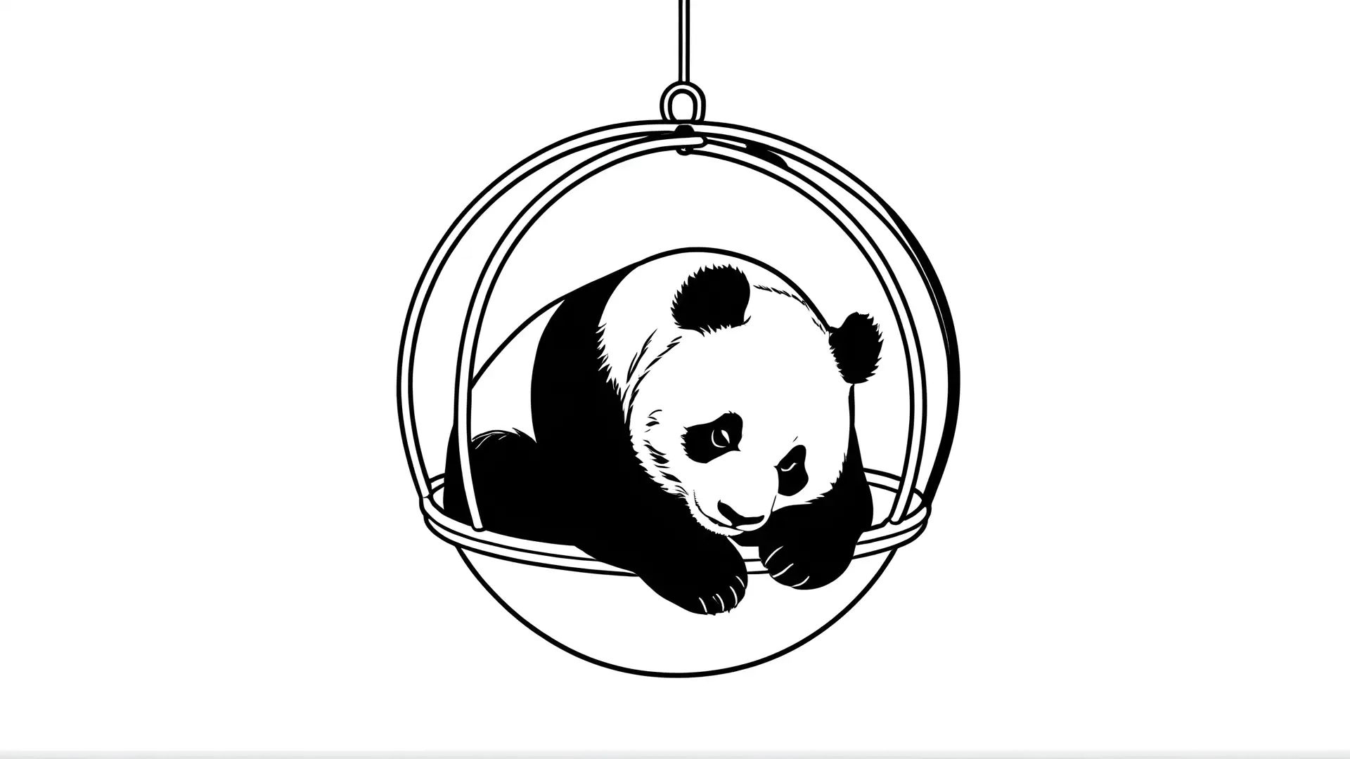 Panda in Hangstoel Kleurplaat