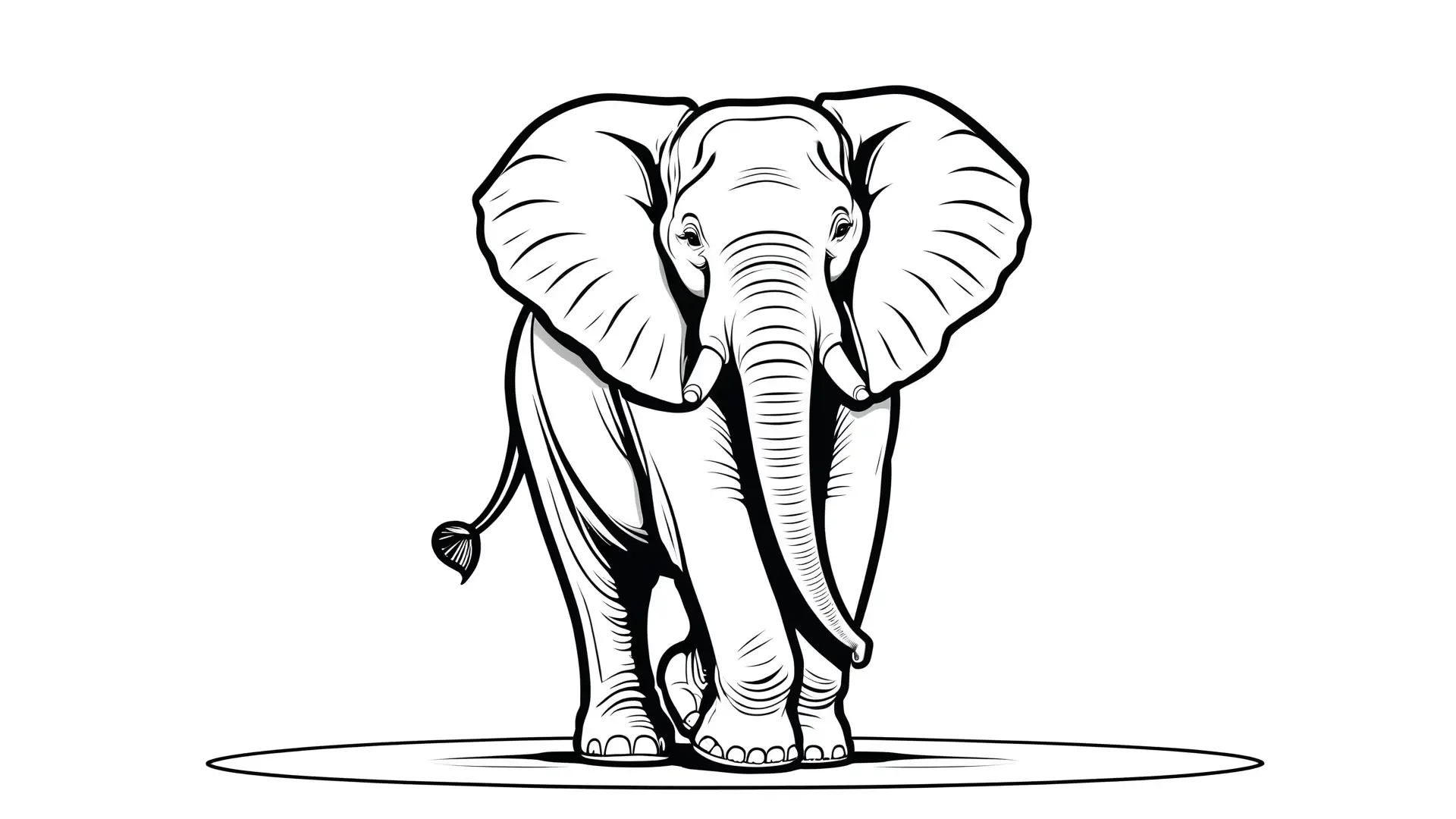Olifant Kleurplaat Vooraanzicht