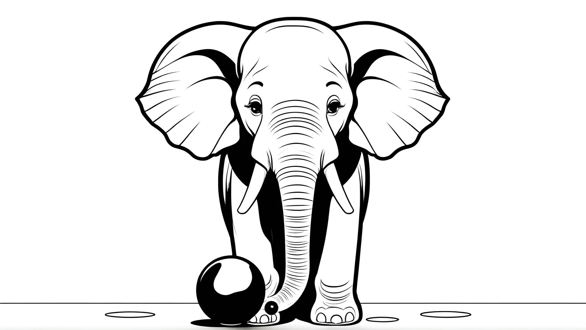 Olifant Kleurplaat Speelt Met Bal