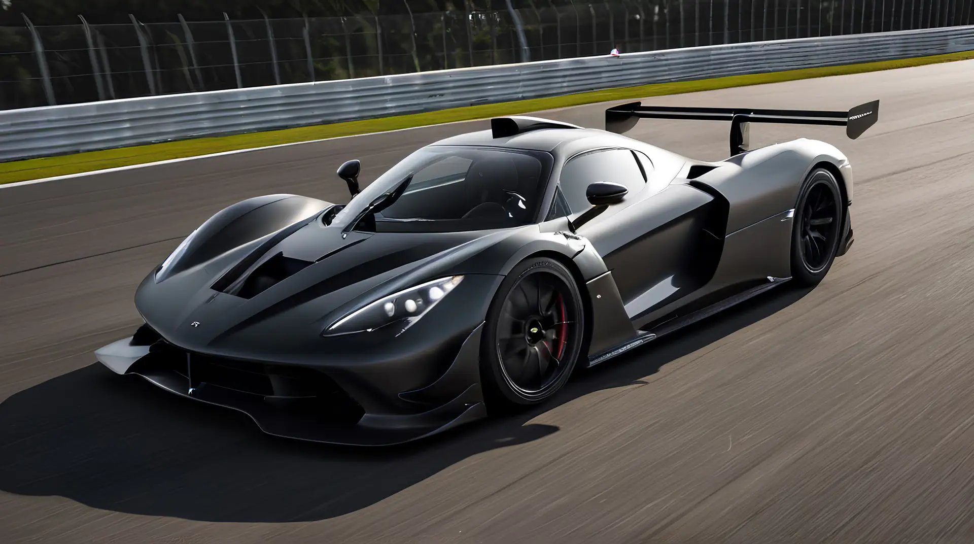 Zwarte Hypercar Op Circuit 4K Wallpaper