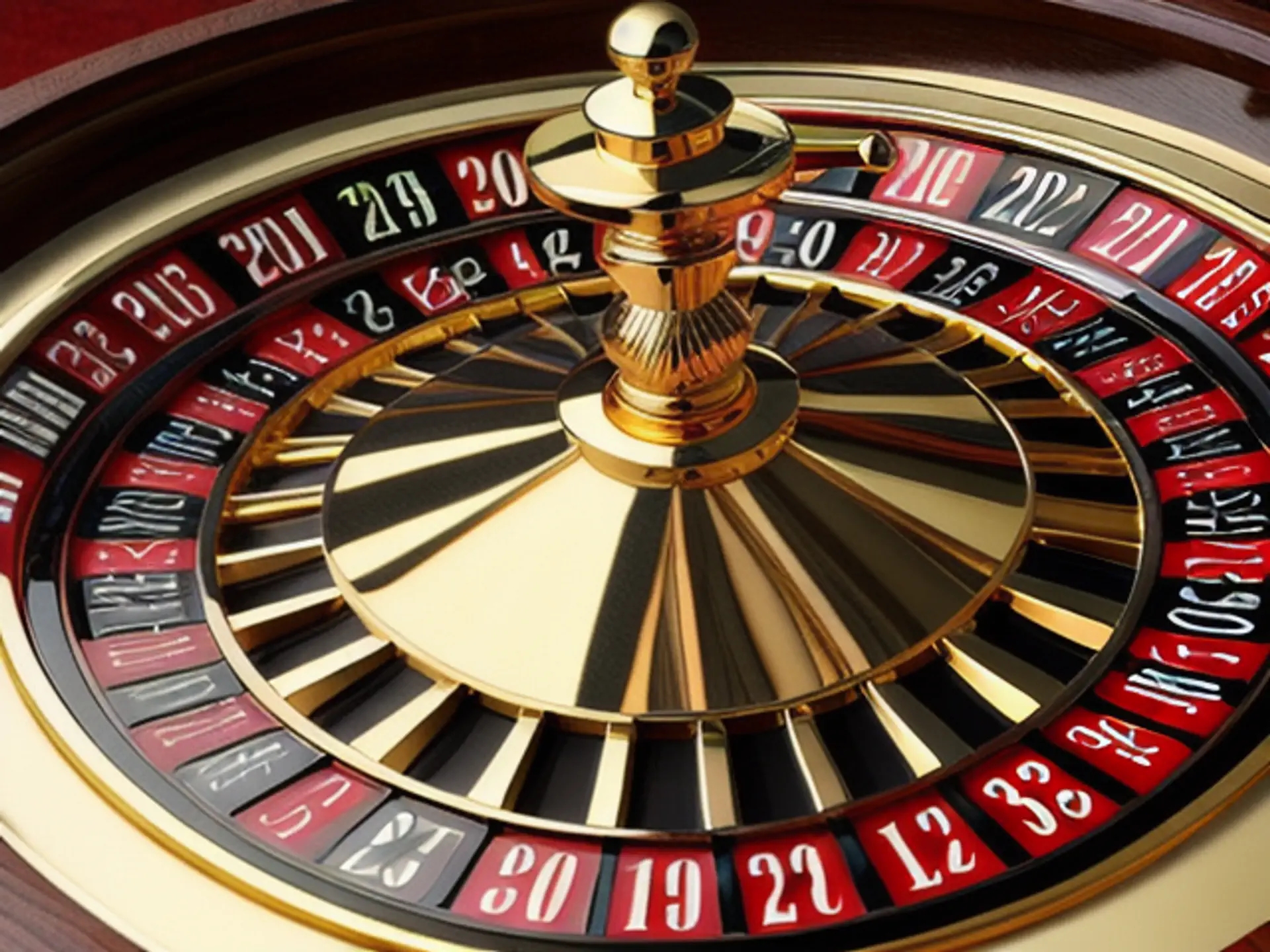Luxe roulettewiel close-up met gouden details in casino-stijl