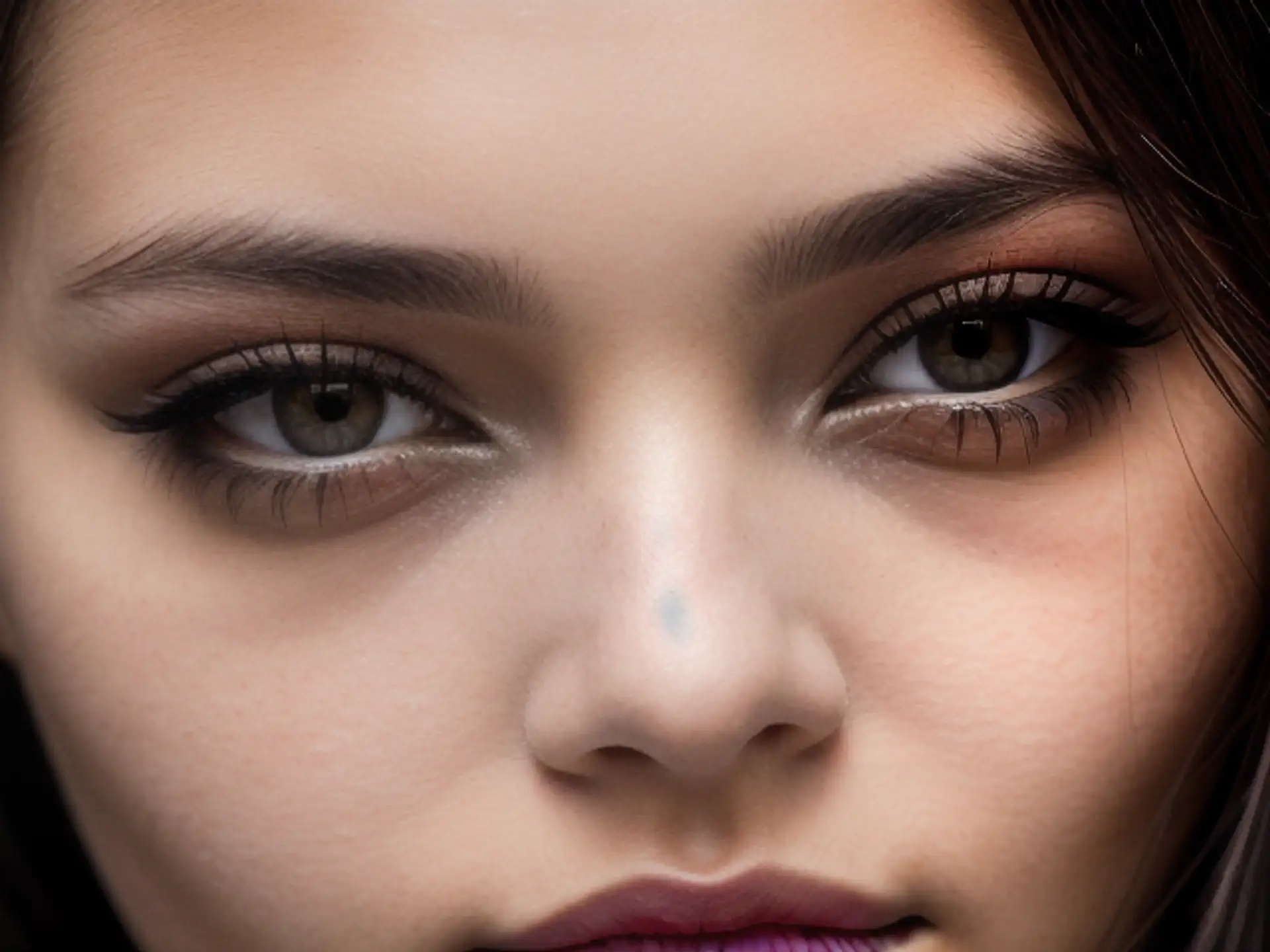 Professionele close-up beauty portret met dramatische oogmake-up