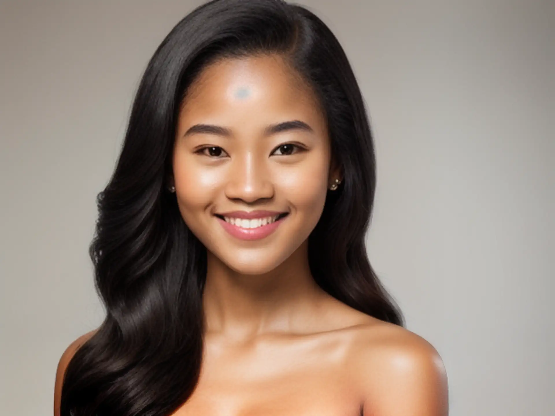 Professioneel beautyportret met natuurlijke uitstraling en glimlach