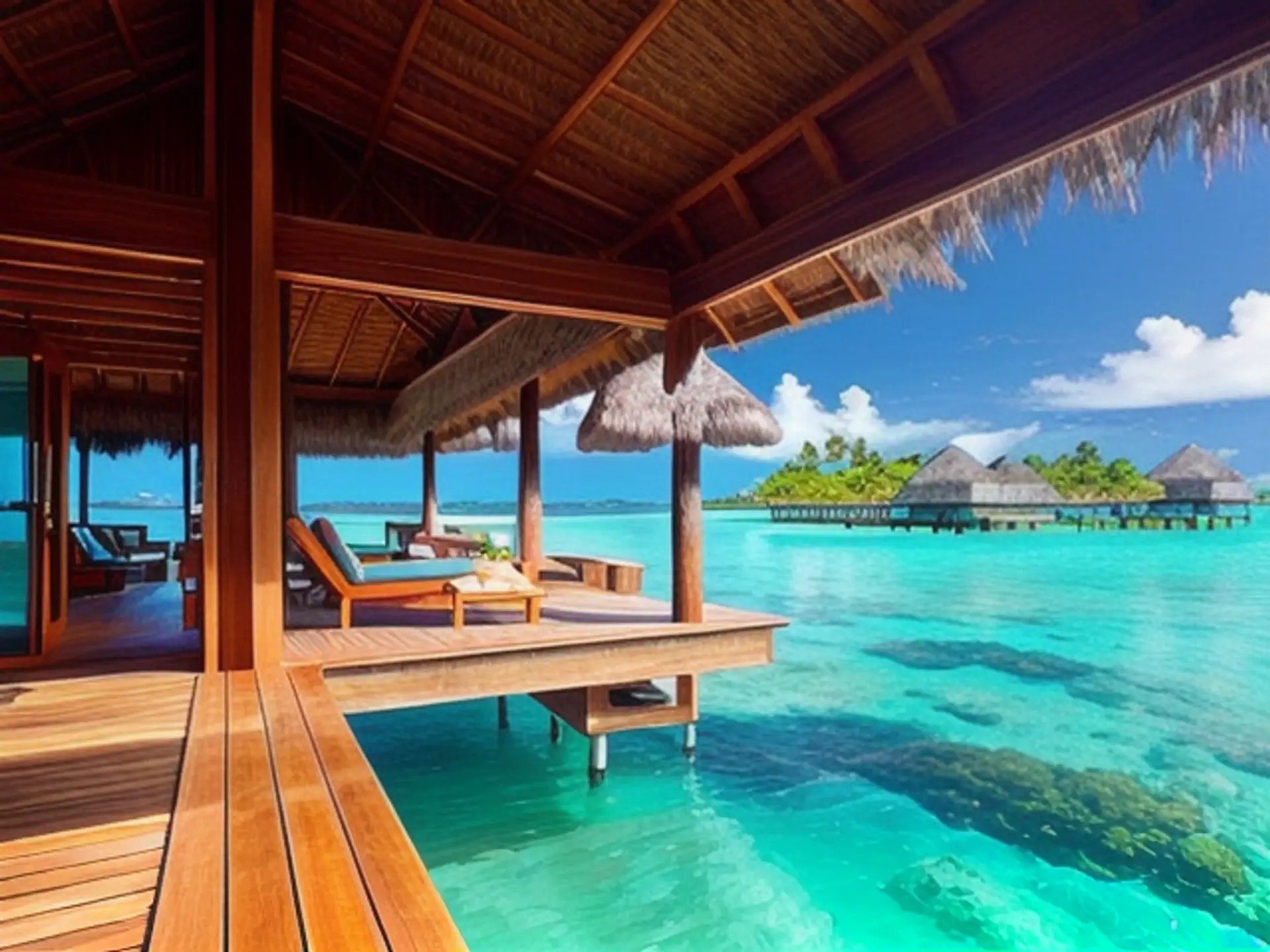 Luxe watervilla Malediven met panoramisch uitzicht over turquoise