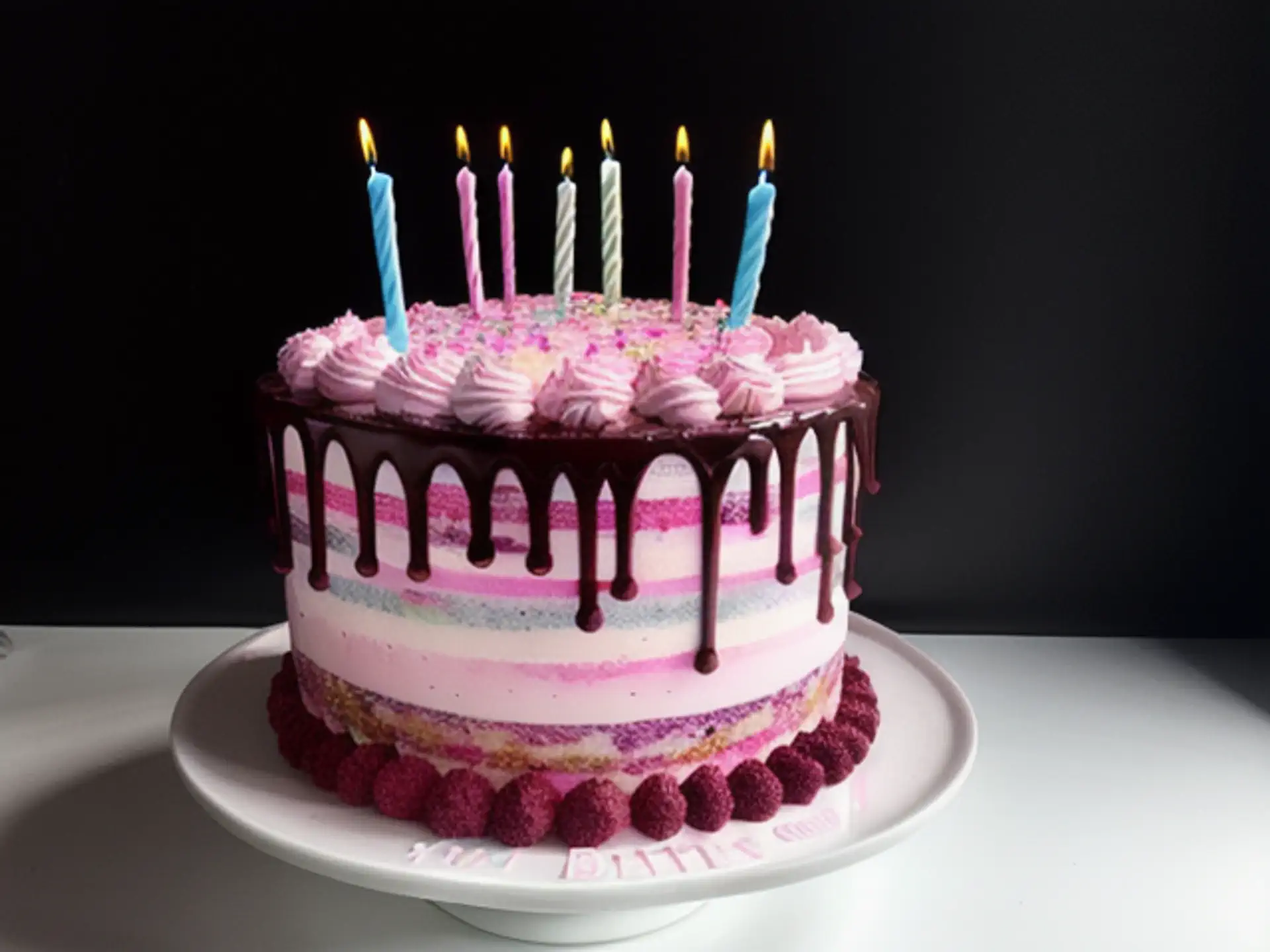 Luxe drip cake met roze glazuur en chocolade voor speciale verjaardag