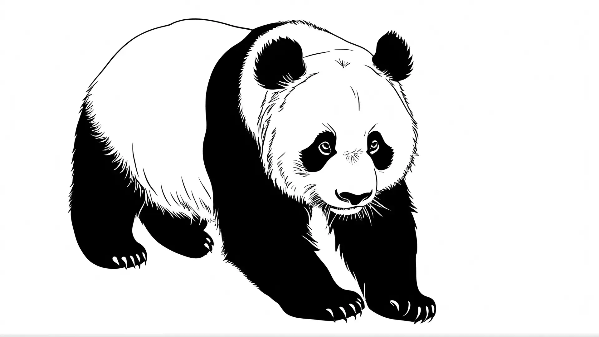 Lopende Panda Kleurplaat