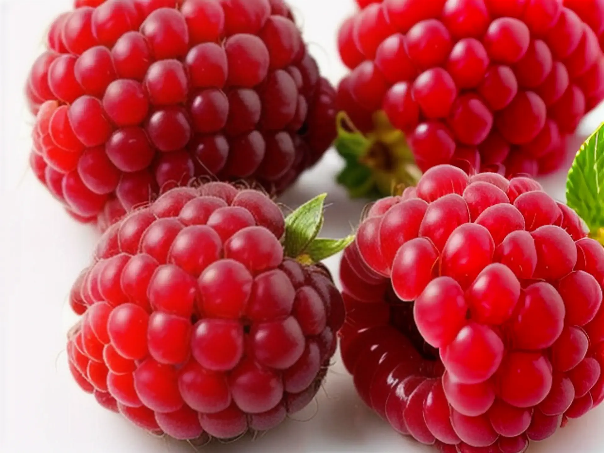 Verse rode frambozen in close-up met natuurlijke belichting