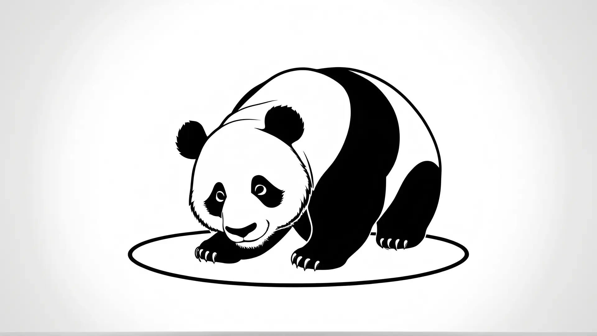 Kruipende Panda Kleurplaat voor Kinderen