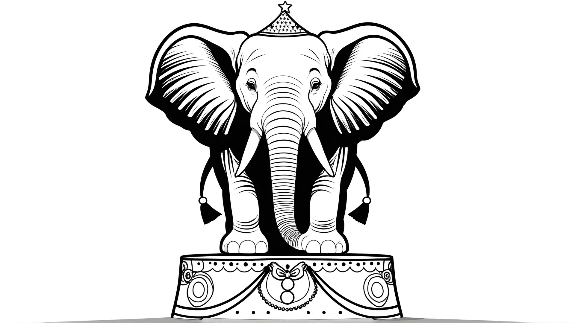 Circus Olifant Kleurplaat Feesthoed