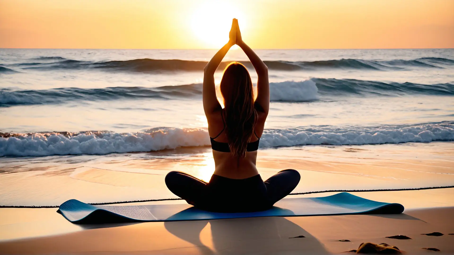 Yoga meditatie bij zonsopgang aan zee - Rust en balans op het strand