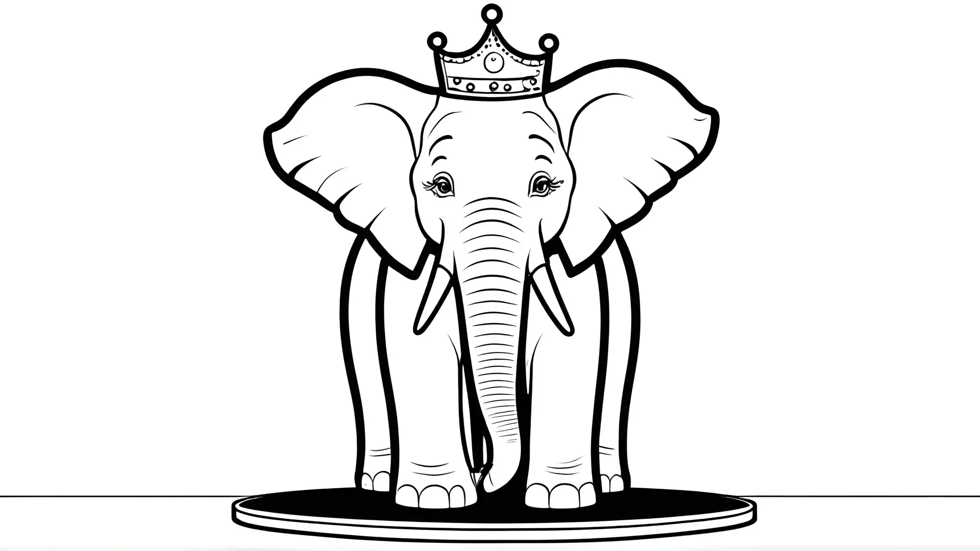 Olifant Kleurplaat Met Kroon