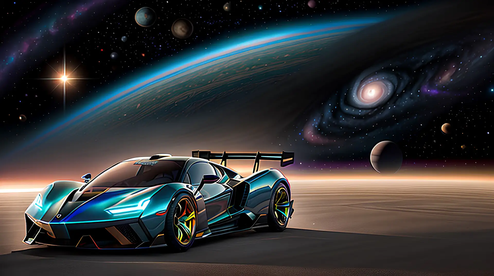 Hypercar op Buitenaardse Planeet 4K Wallpaper