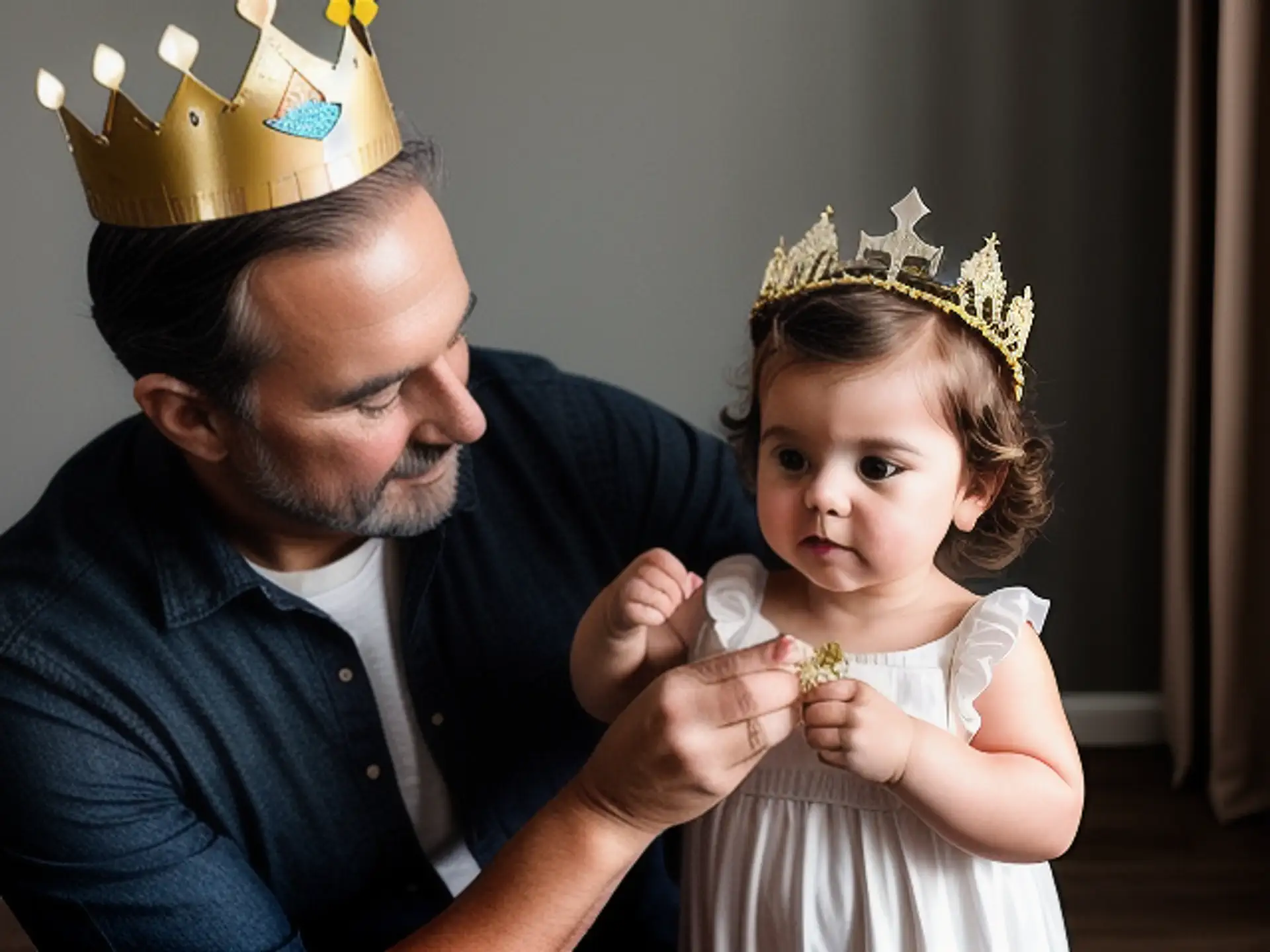 Gouden kroontjes voor magisch verkleedmoment tijdens familiefeest
