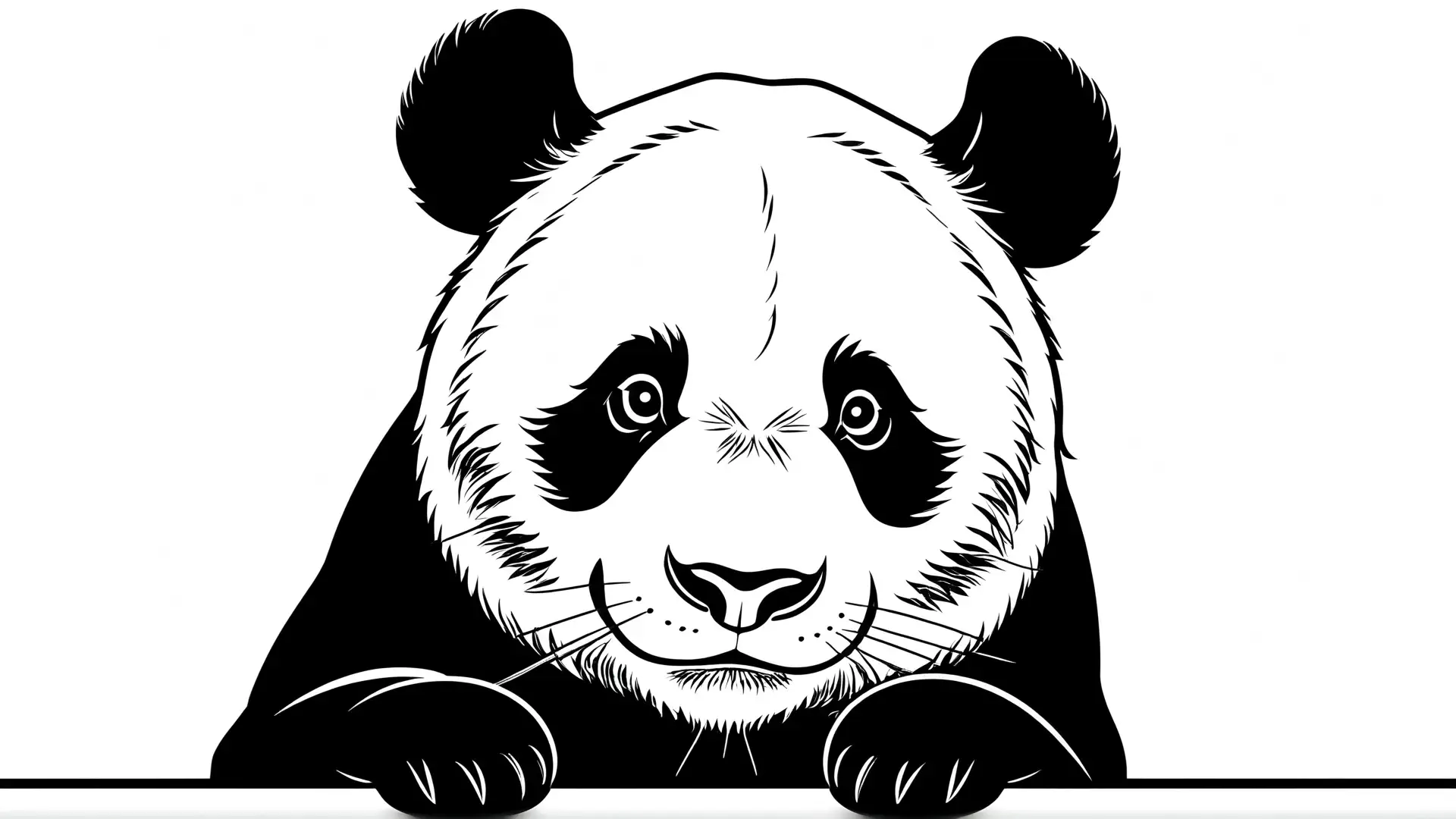 Schattige Panda Hoofd Kleurplaat voor Kinderen