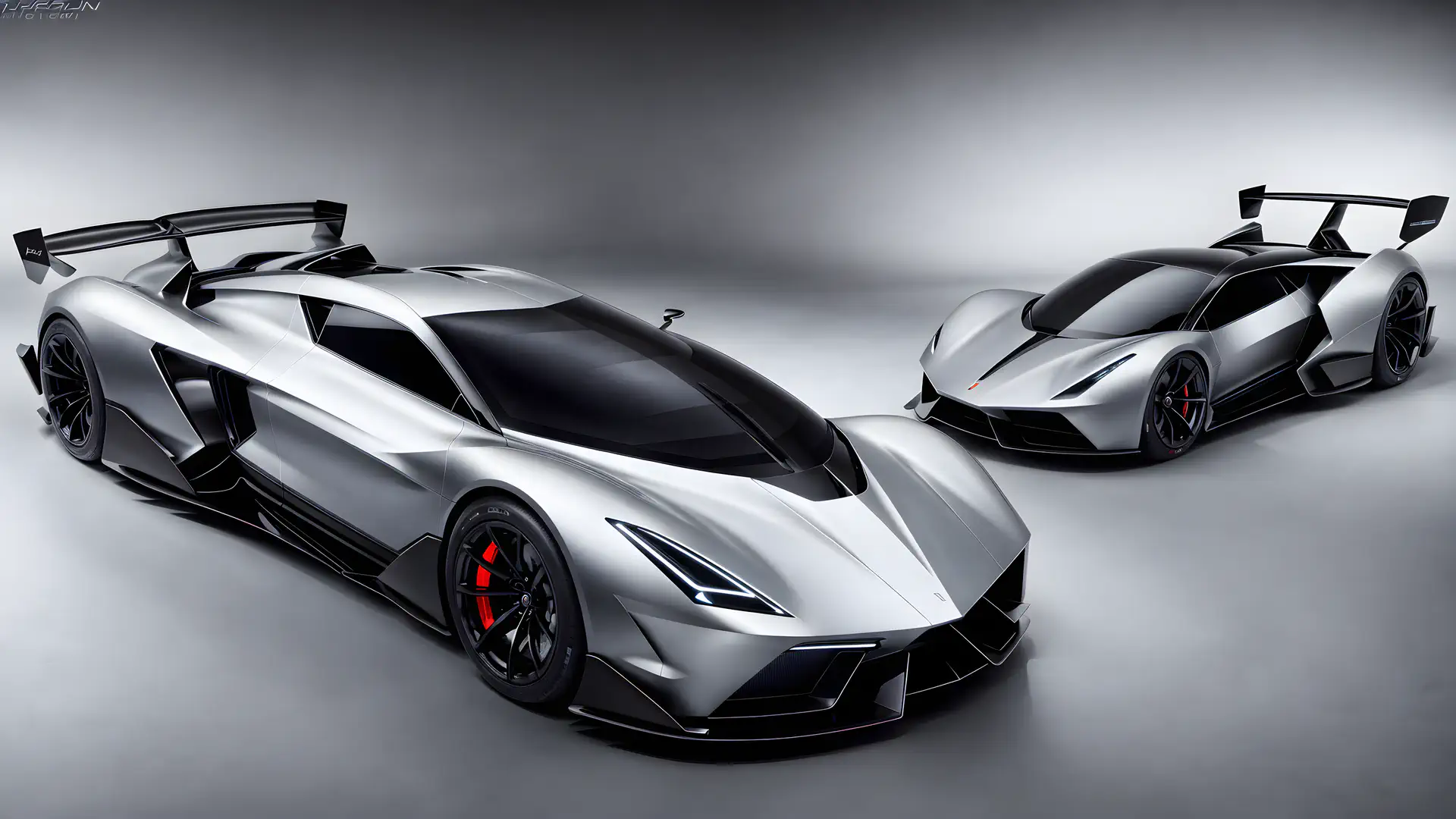Futuristische Tweeling Hypercars: Ultieme Snelheid in 4K Achtergrond