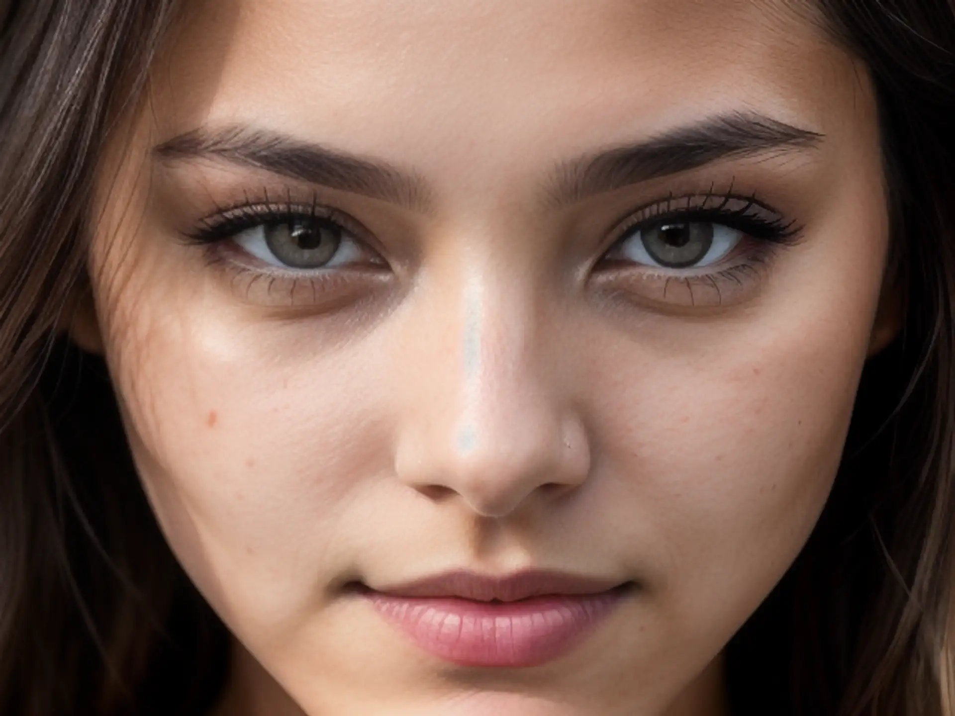 Professionele close-up portretfoto met natuurlijke make-up